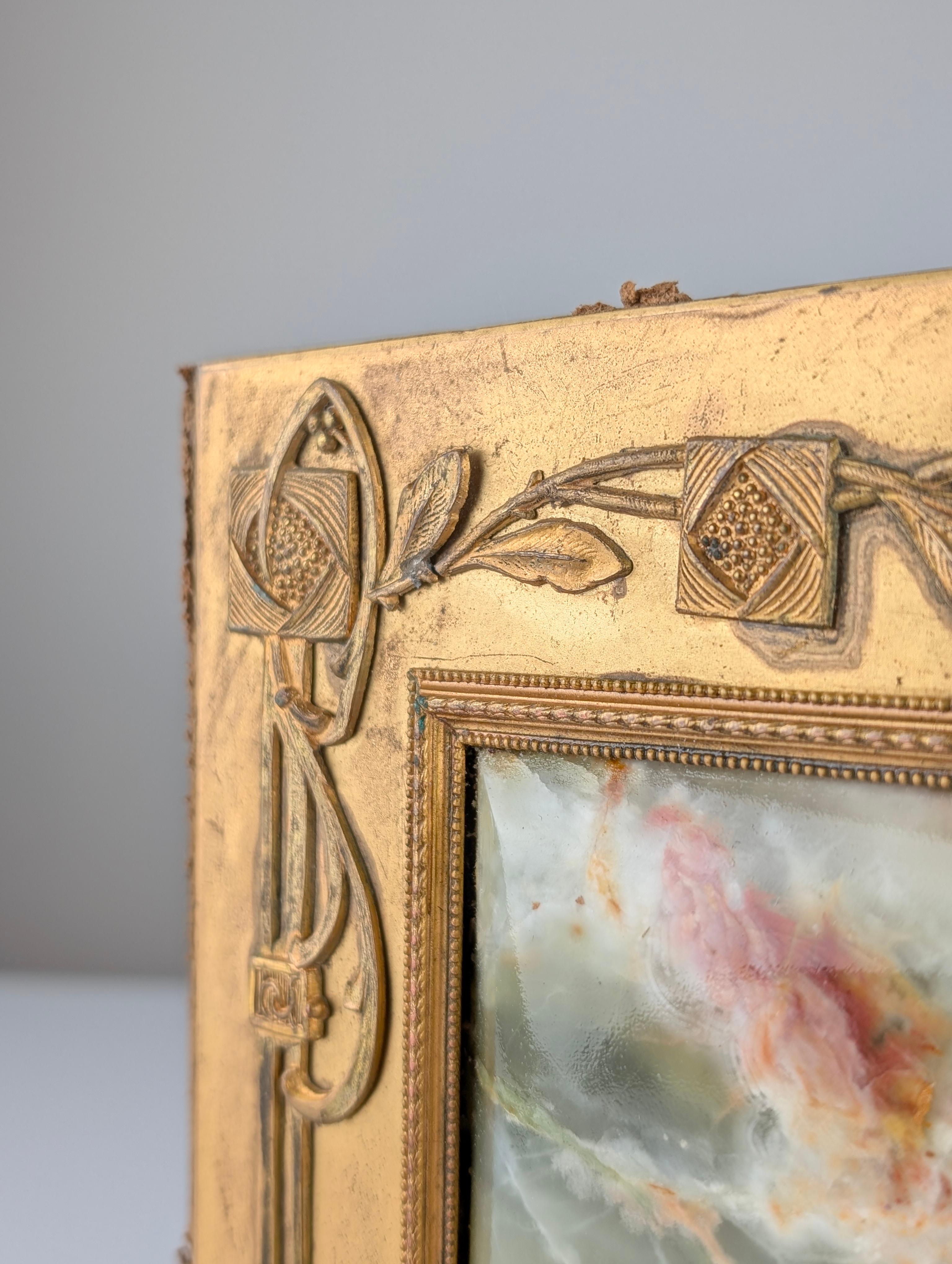 Important album photo impérial russe, bronze doré, onyx, 1907 Bon état - En vente à Benalmadena, ES