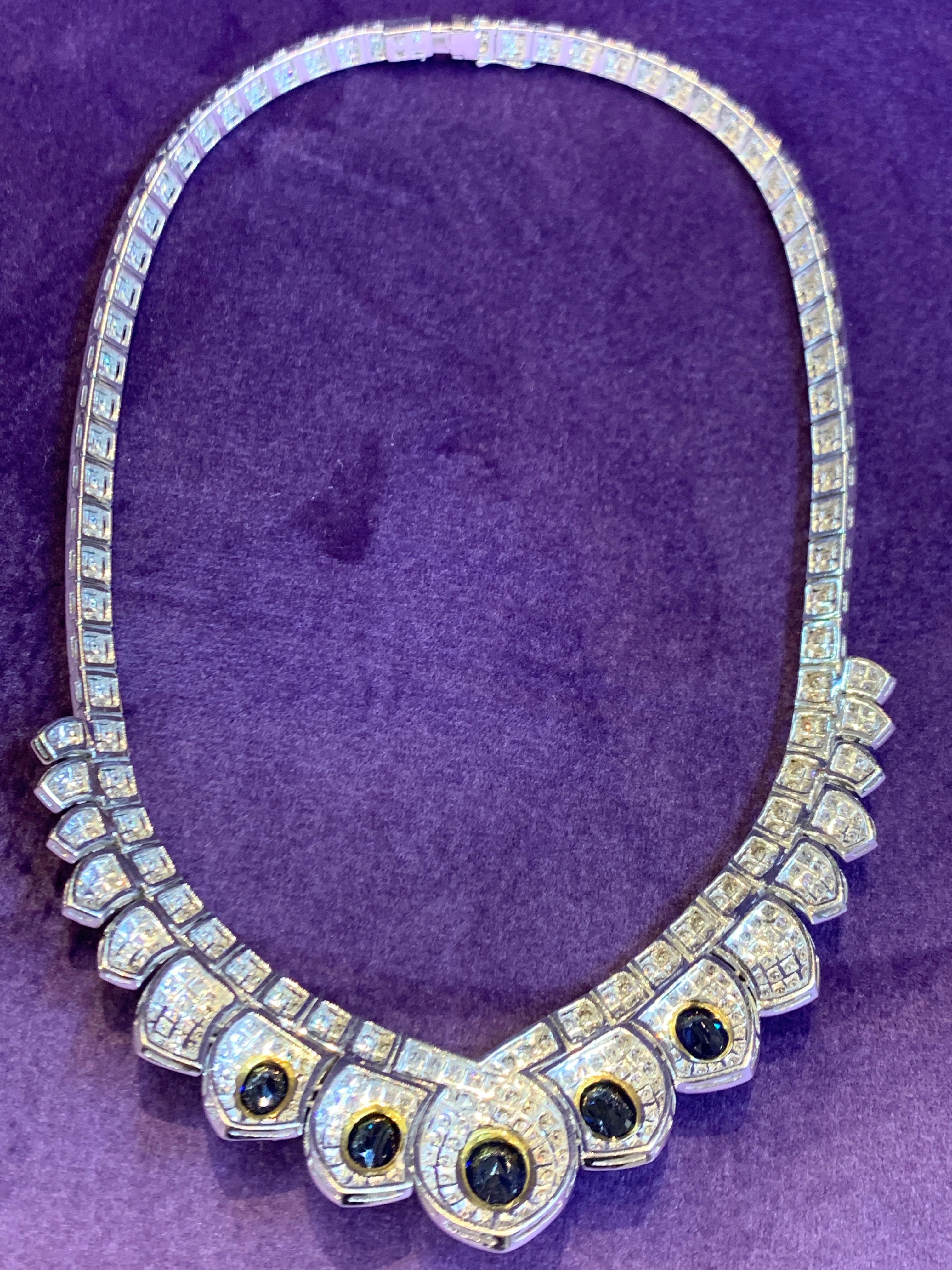 Important Sapphire and Diamond Necklace In Excellent Condition For Sale In New York, NY