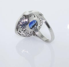 Exceptional 1960s Platinum Marquise-Cut Sapphire & Diamond Ring – 5.10ct Center