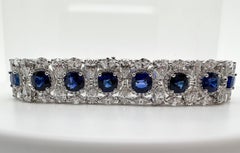 Important Sapphire & Diamond bracelet in 18KT white gold RARE
