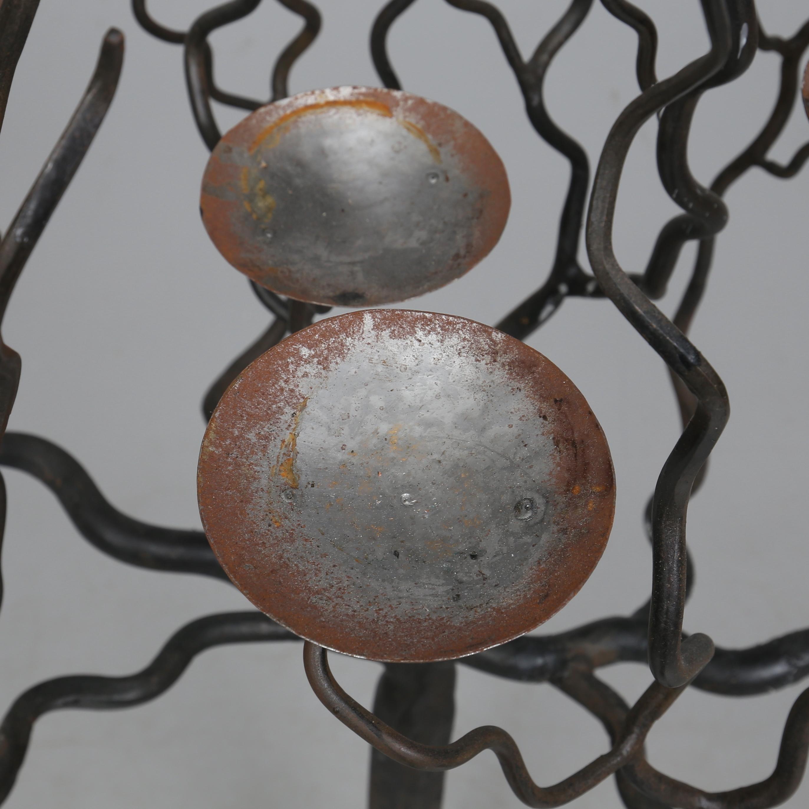Mid-20th Century Important Scandinavian Candelabras in Wrought Iron, 1950 For Sale