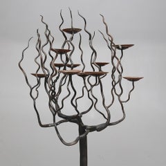 Important Scandinavian Candelabras in Wrought Iron, 1950