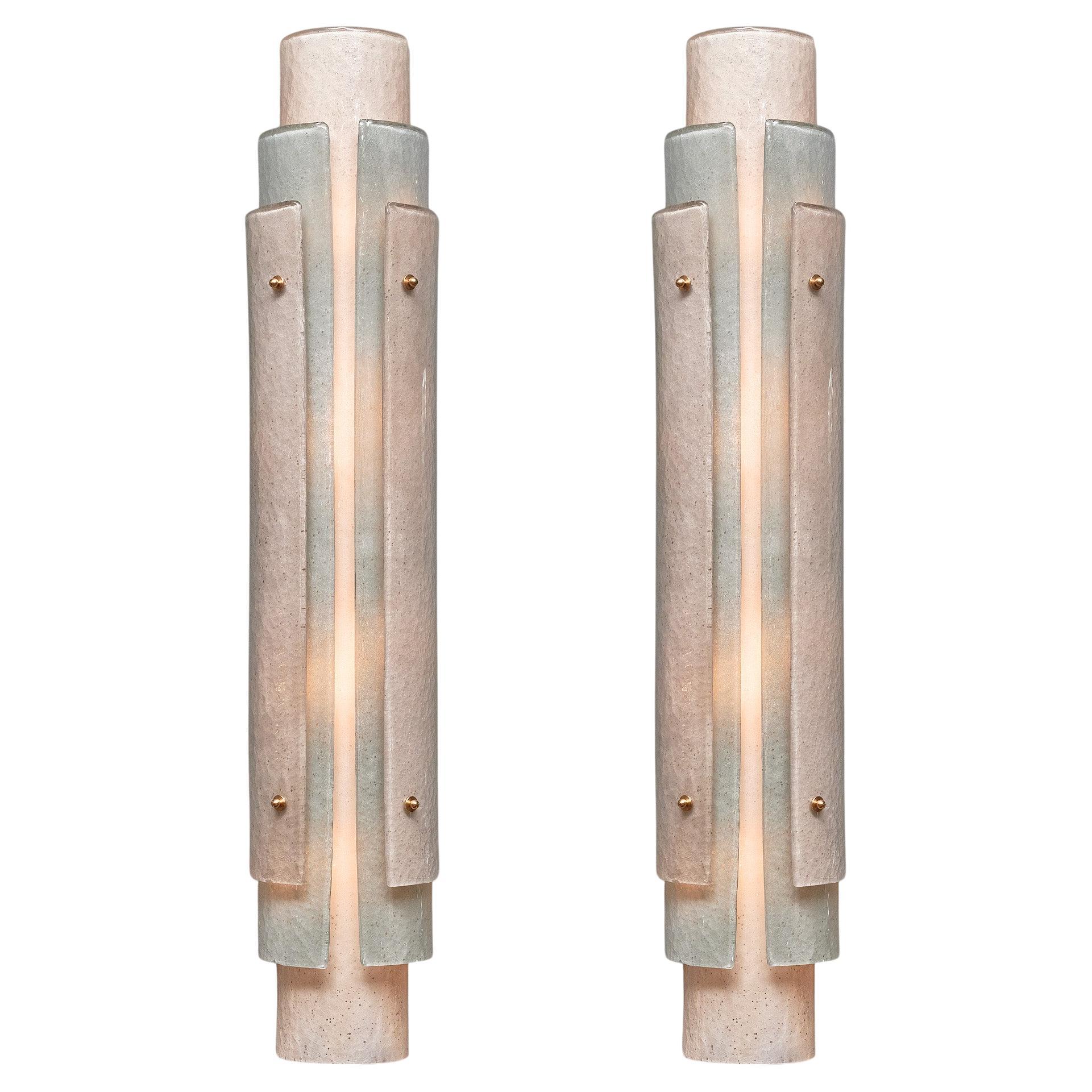 Important "Scavo" Murano Glass Sconces