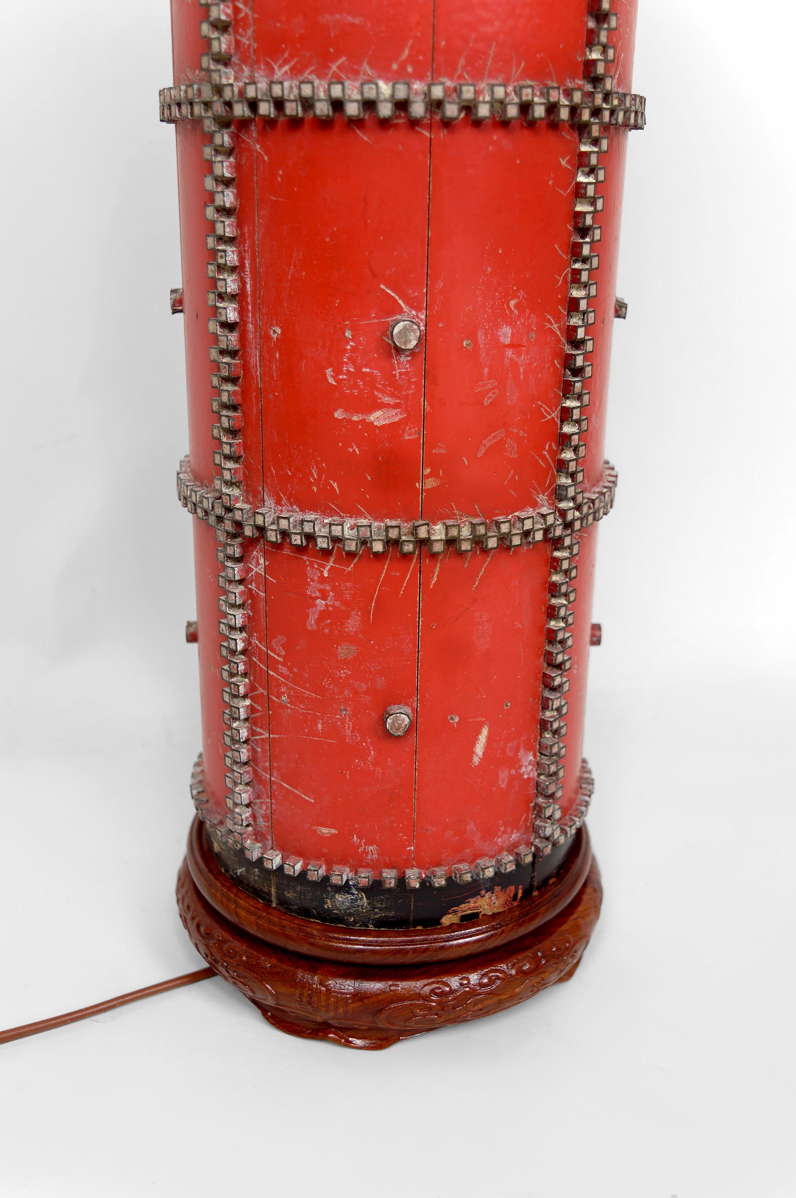 Importante Lámpara Escultórica, Rodillo de Impresión Art Decó Industrial Vintage,  1920's en venta 4