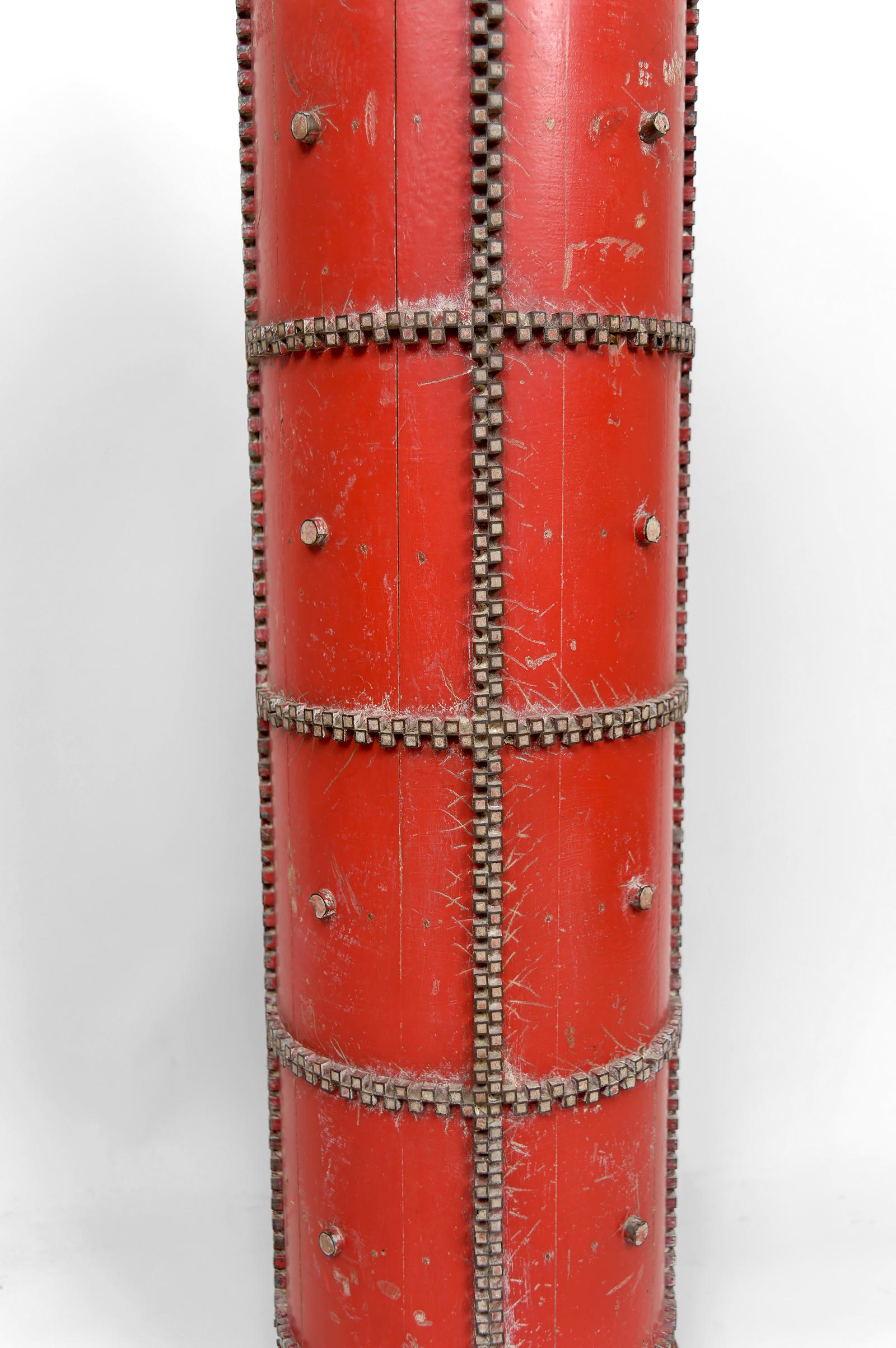 Importante Lámpara Escultórica, Rodillo de Impresión Art Decó Industrial Vintage,  1920's principios del siglo XX en venta