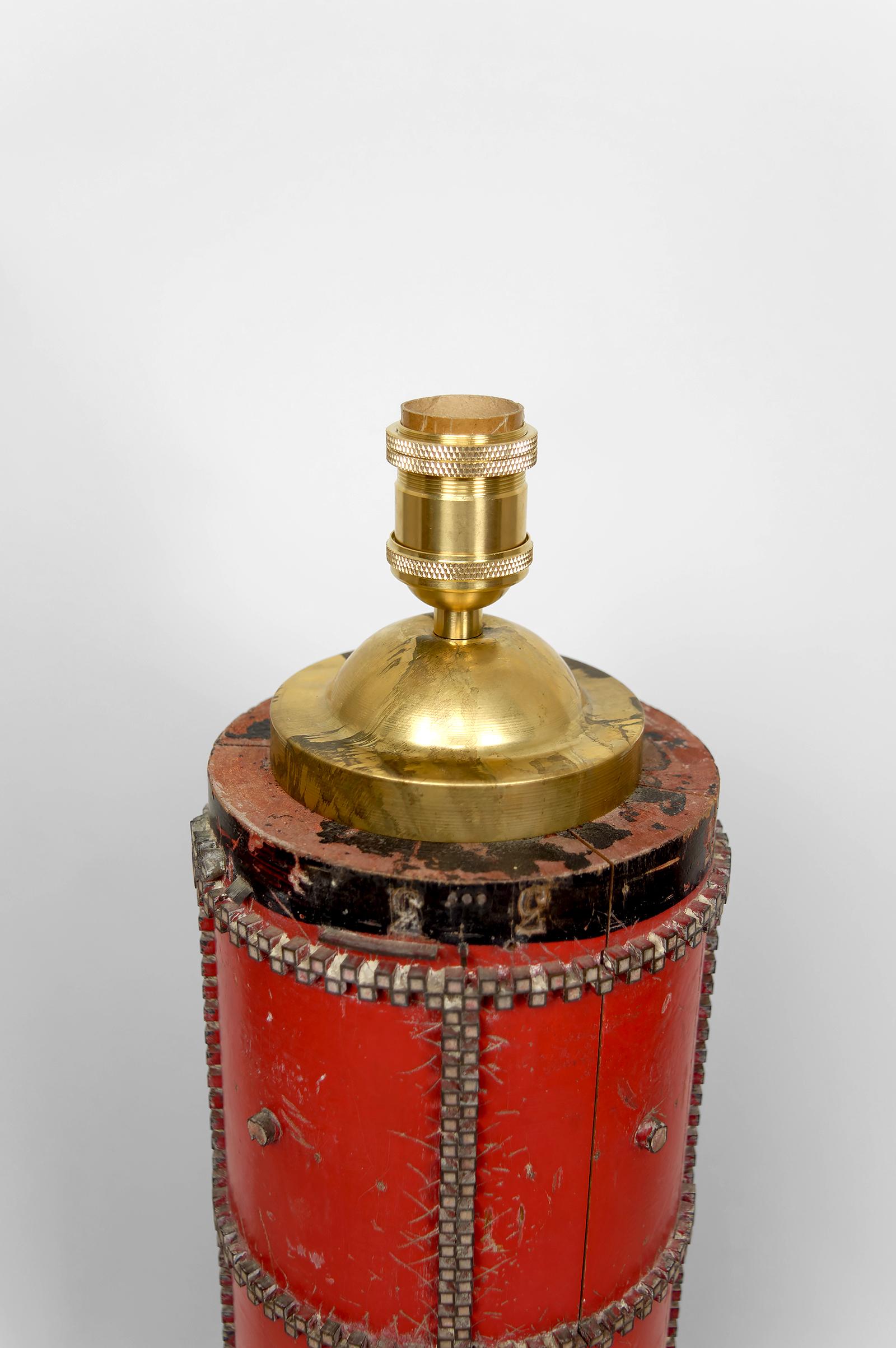 Importante Lámpara Escultórica, Rodillo de Impresión Art Decó Industrial Vintage,  1920's en venta 1