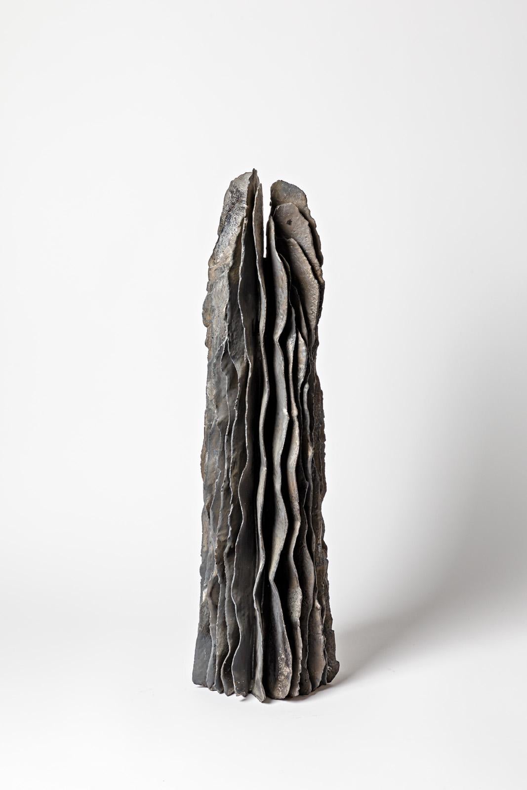 Beaux-Arts Importante sculpture en grès émaillé noir, Jean-Pierre Bonardot, 2022 en vente