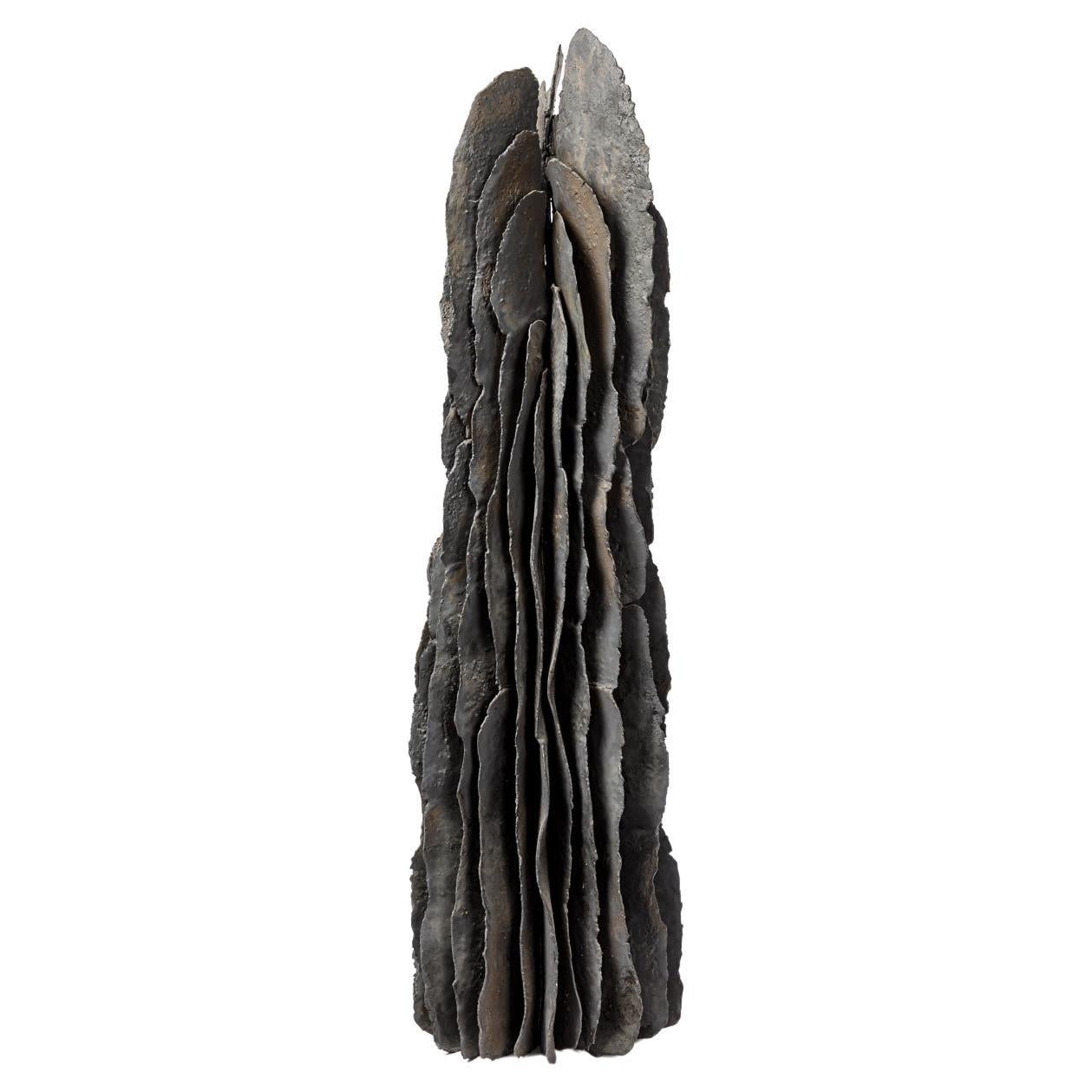 Importante sculpture en grès émaillé noir, Jean-Pierre Bonardot, 2022 en vente