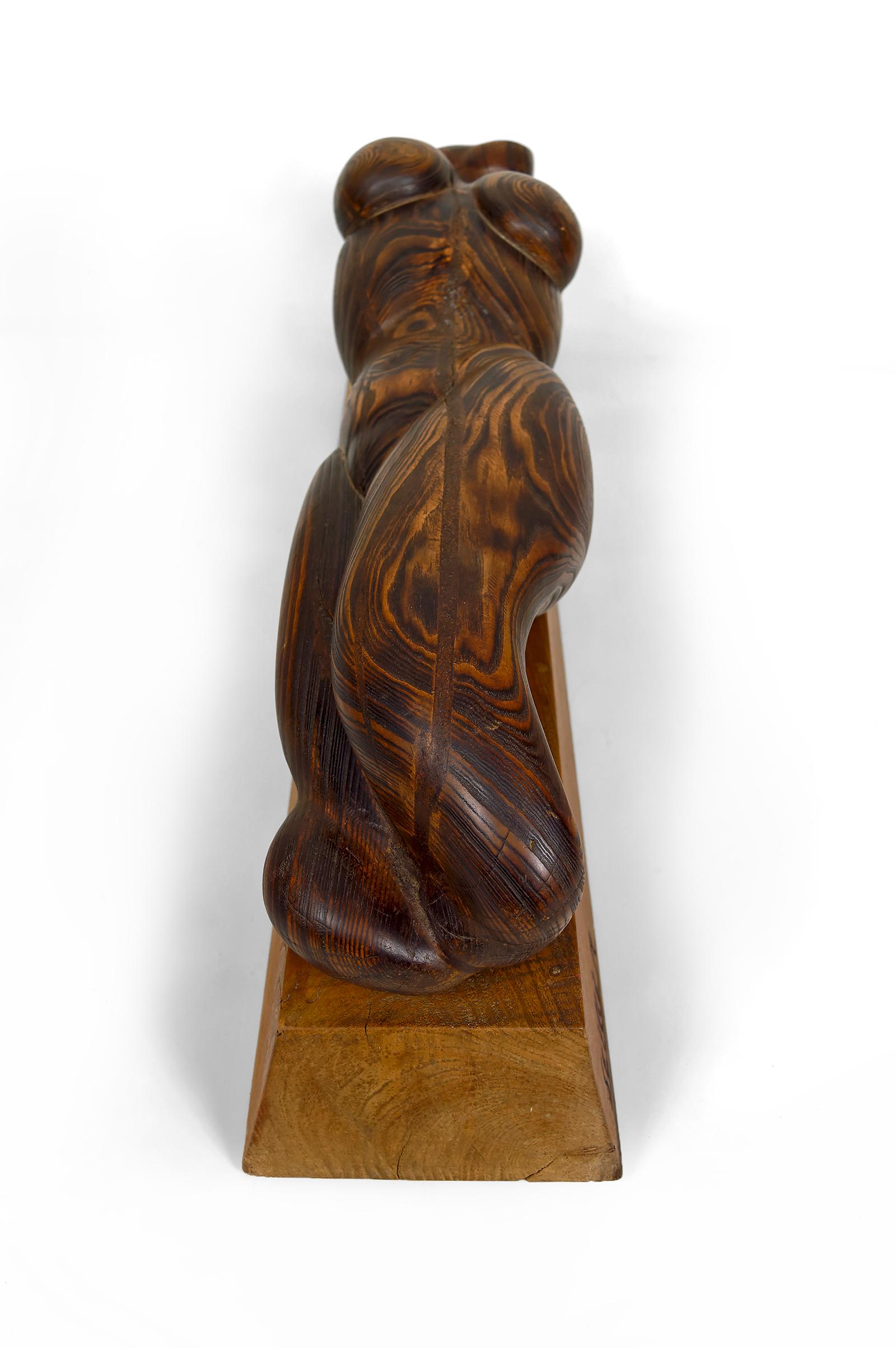 Importante Escultura de un Cuerpo Femenino, Cedro y Roble, Brutalismo, Francia, Años 70 Tallado en venta