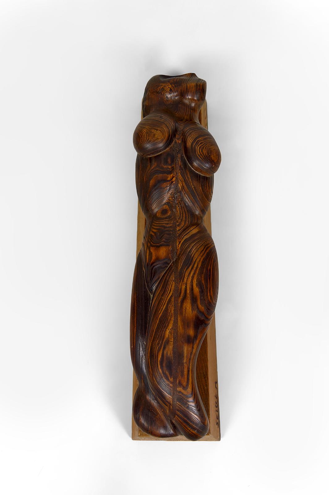 Importante Escultura de un Cuerpo Femenino, Cedro y Roble, Brutalismo, Francia, Años 70 en Bueno estado para la venta en VÉZELAY, FR