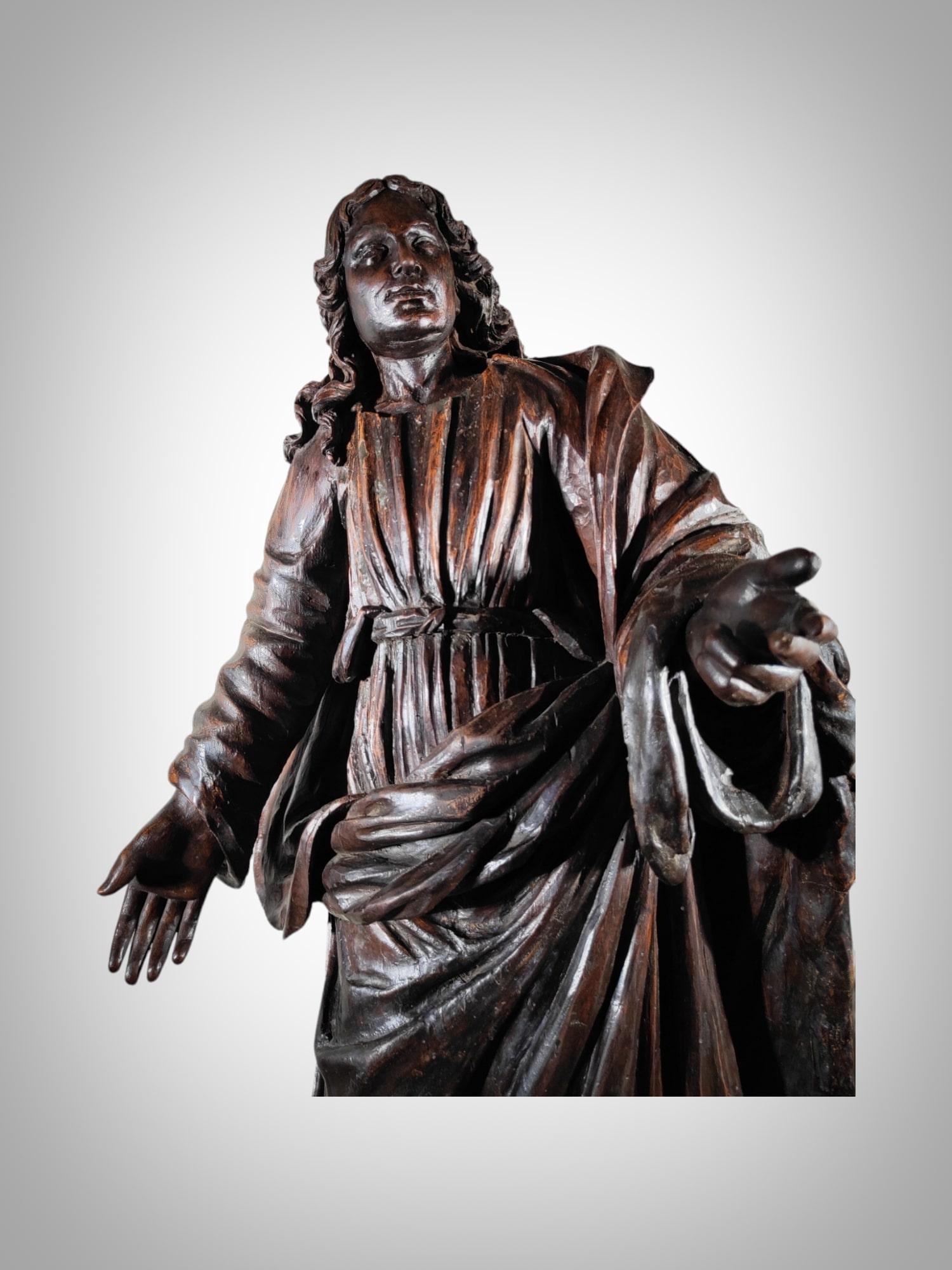 Important Sculpture Of The Apostle Saint John Of Veneto In Italy 8