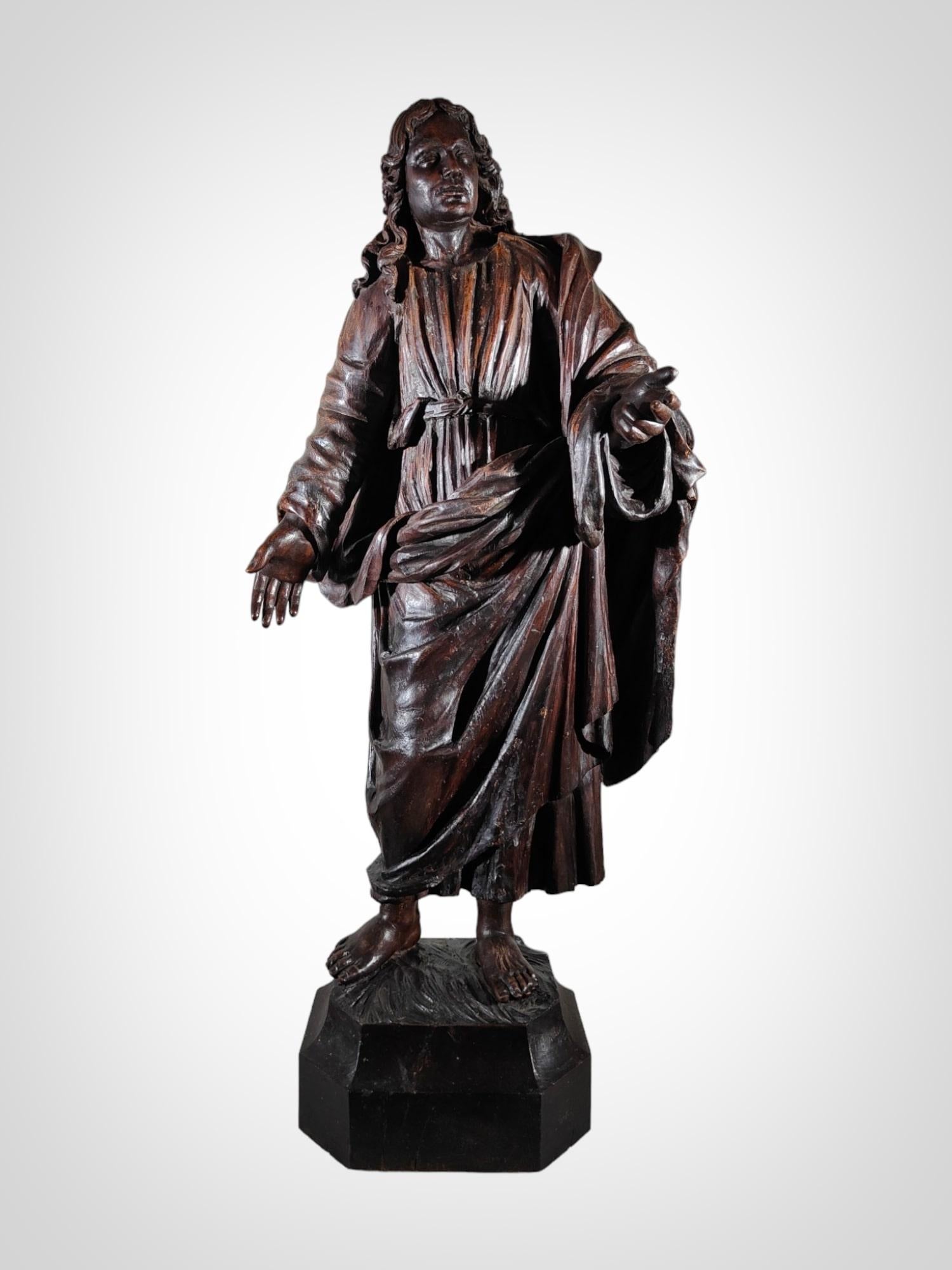 18th Century and Earlier Important Sculpture Of The Apostle Saint John Of Veneto In Italy
