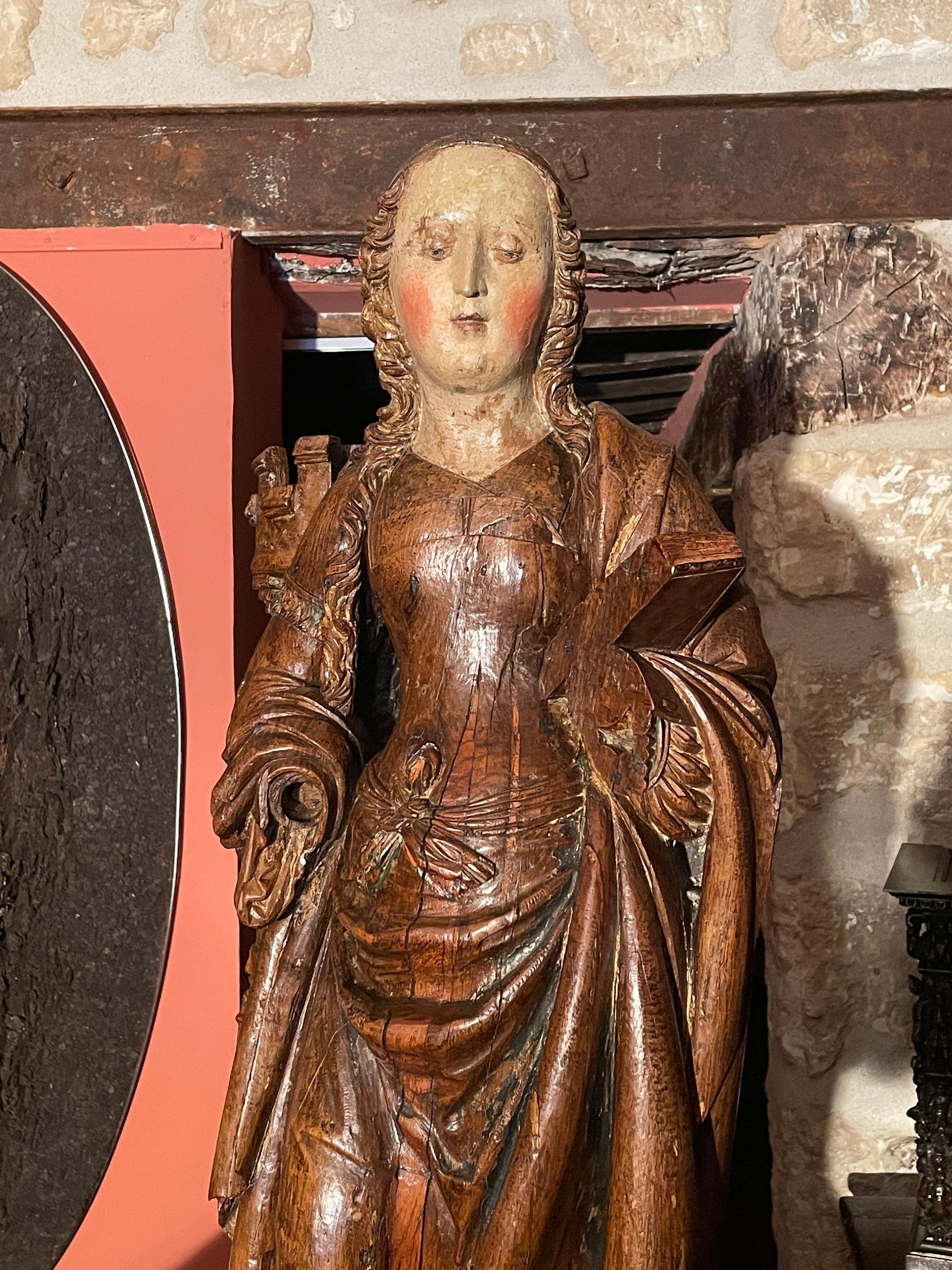 Important Sculpture Representing Saint Barbara For Sale 2