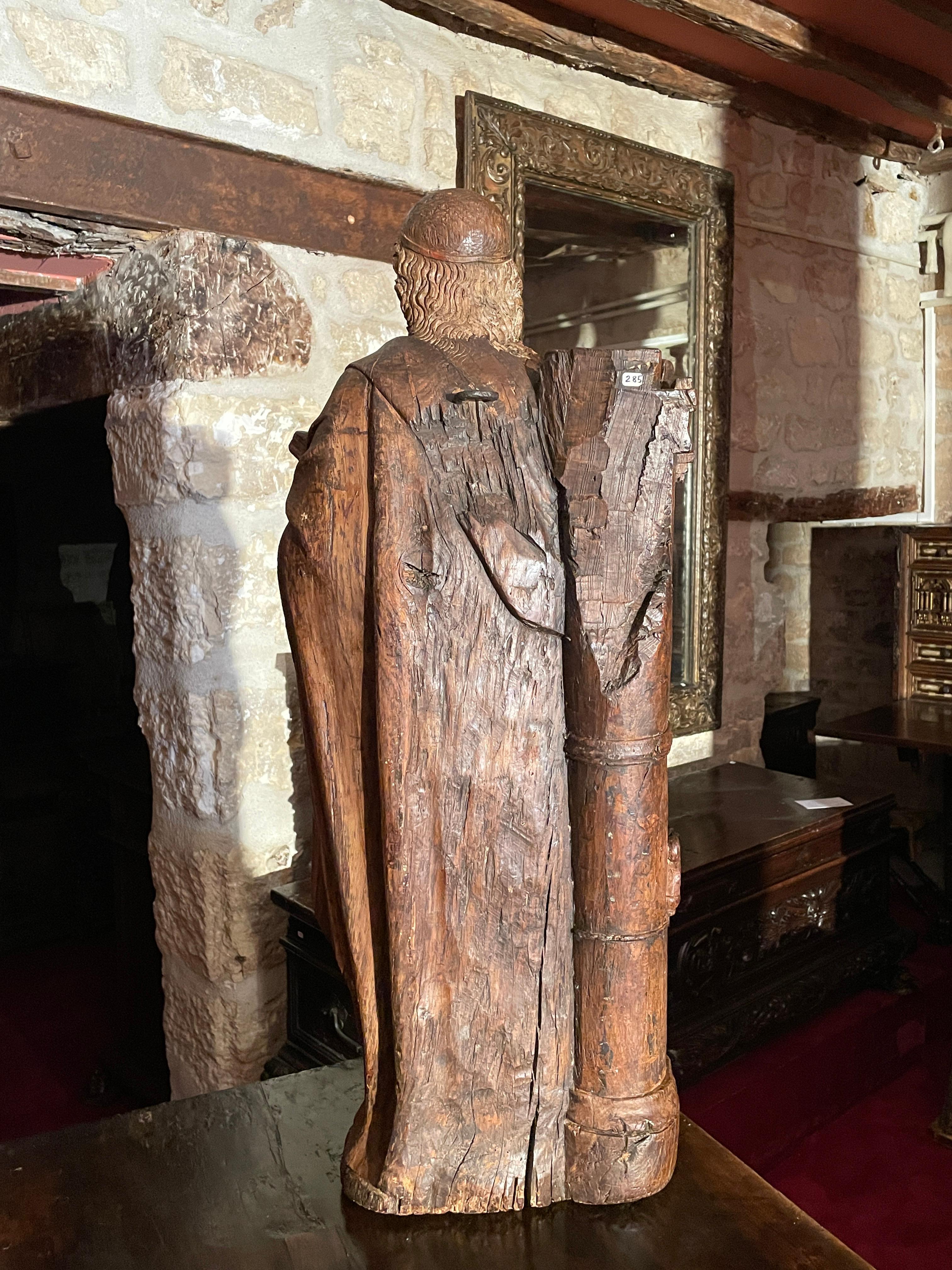 Important Sculpture Representing Saint Barbara In Good Condition For Sale In Saint-Ouen, FR