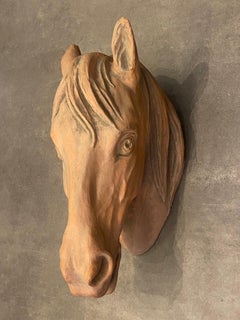 Important Sculpture - Terracotta - Horse - France - 20th Century