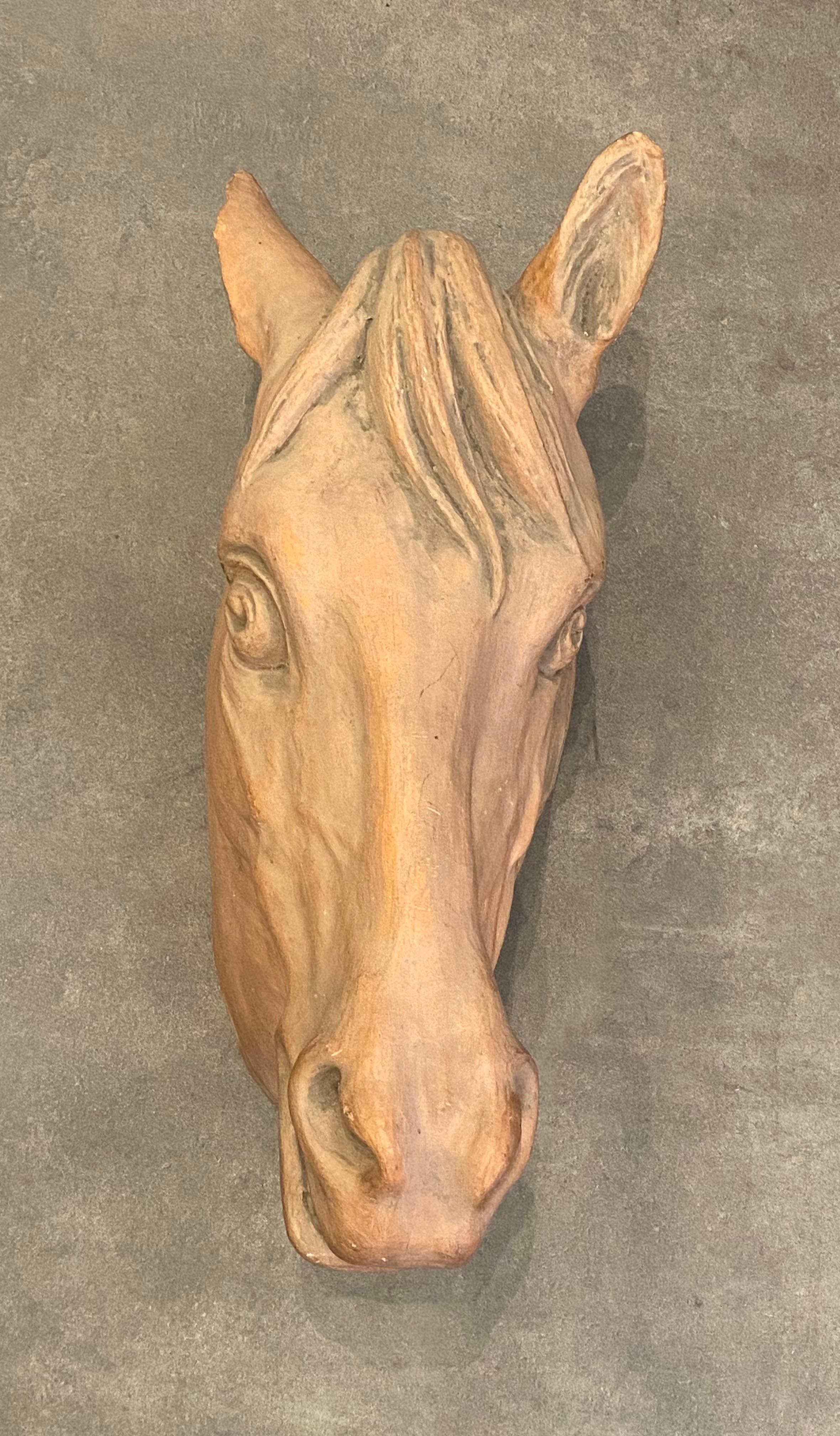 Post-Modern Important Sculpture - Terracotta - Horse - France - 20th Century For Sale