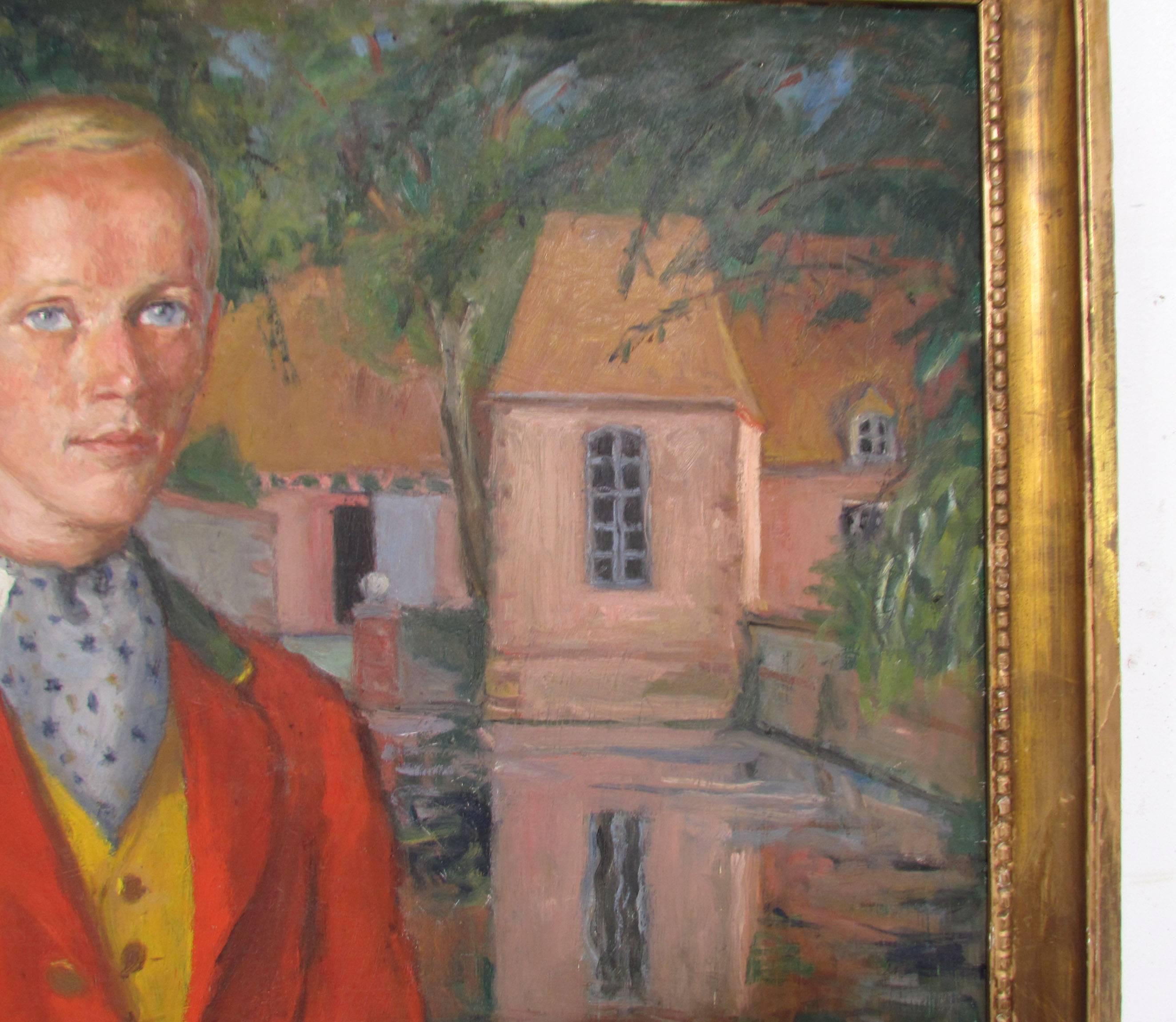 Art déco Important Self-Portrait en gentilhomme de l'artiste français Pierre Deval vers 1920 en vente