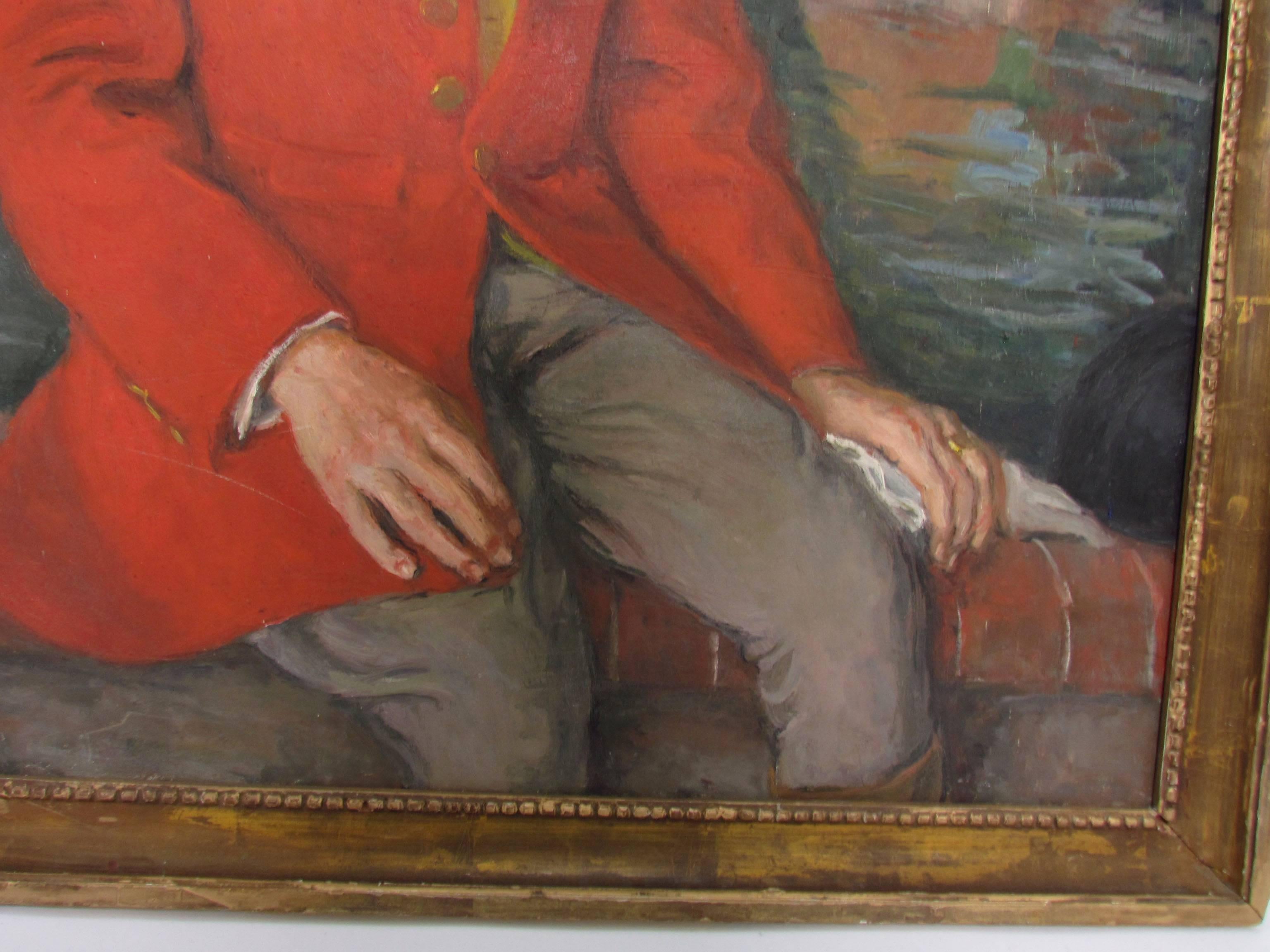 Importante Autorretrato de caballero del artista francés Pierre Deval hacia la década de 1920 Francés en venta