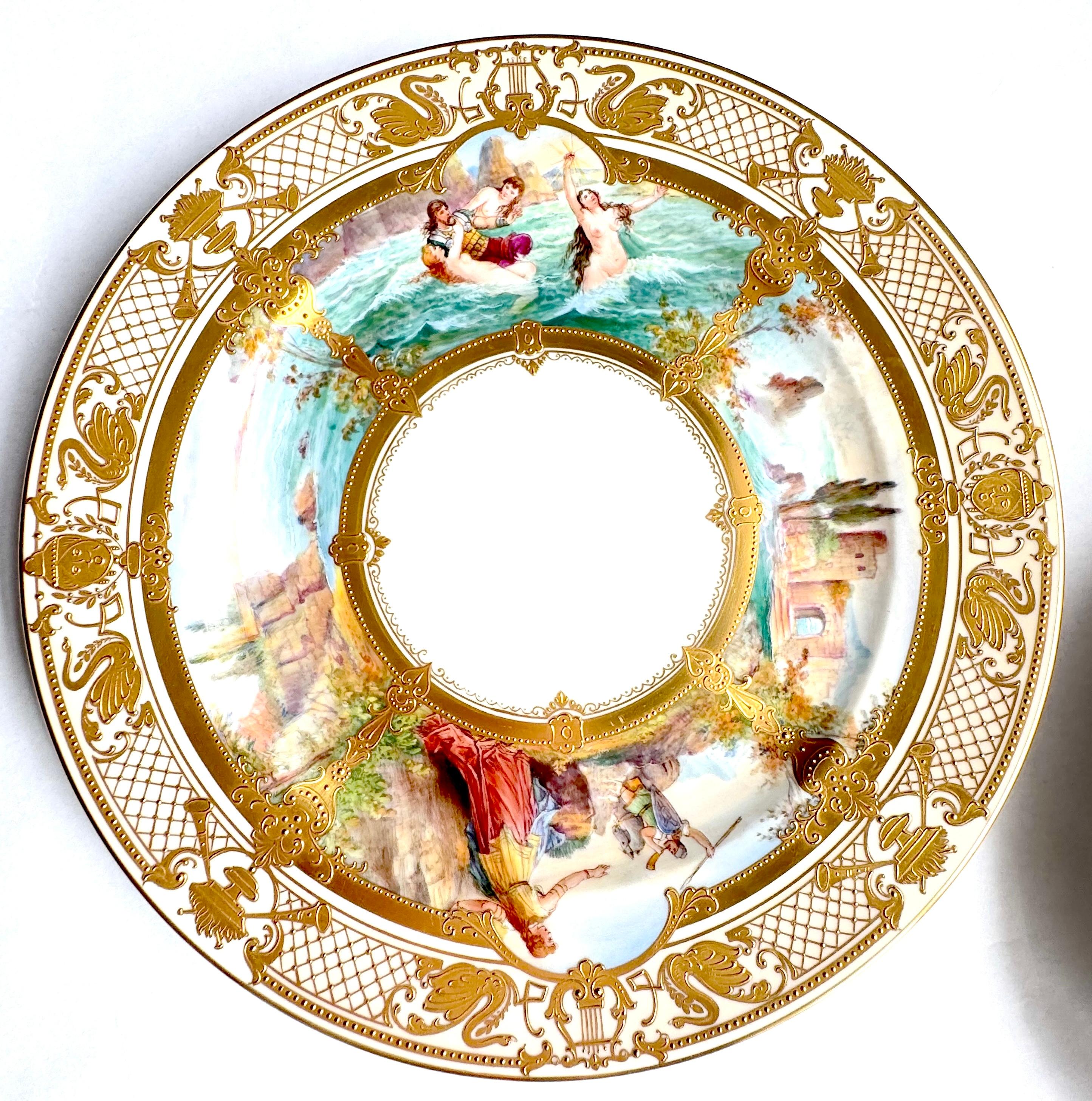 Important Set of 12 Ambrosius Lamm Dresden Opera Plates Cabinet Dinner For Sale 4
