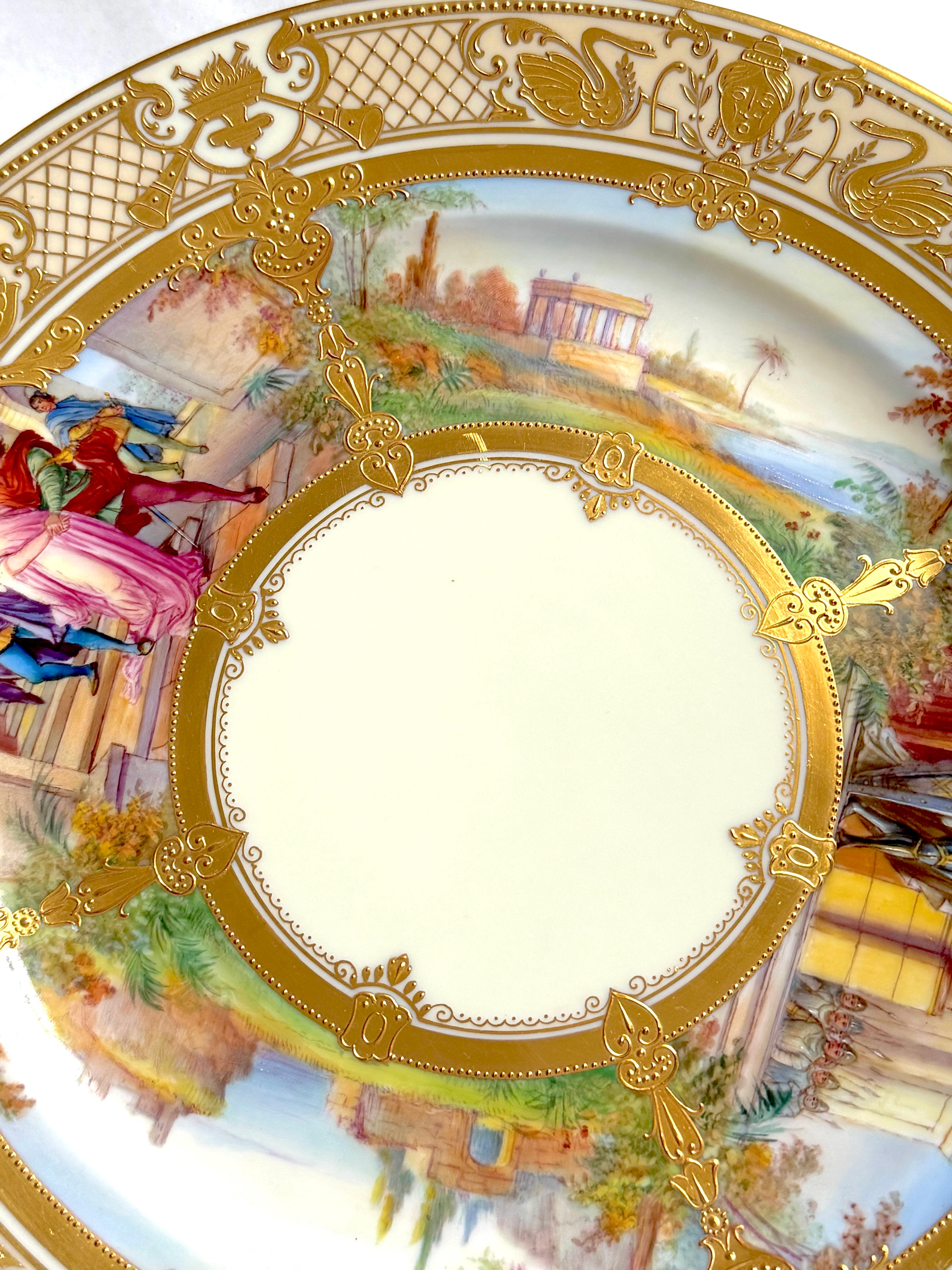 Important Set of 12 Ambrosius Lamm Dresden Opera Plates Cabinet Dinner For Sale 7