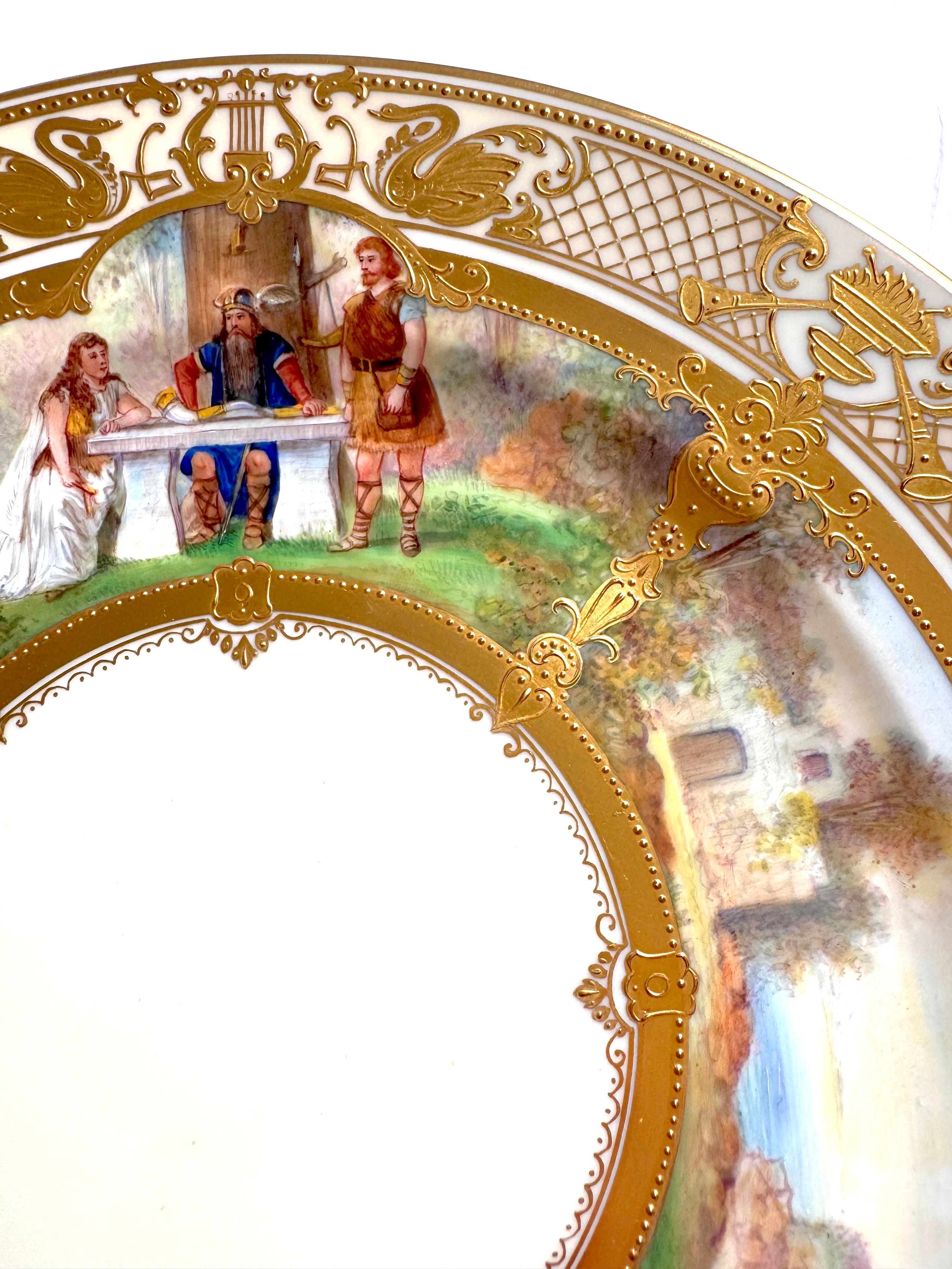 Important Set of 12 Ambrosius Lamm Dresden Opera Plates Cabinet Dinner For Sale 10