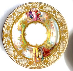 Important Ambrosius Lamm Dresden Set of 12 Opera Plates Dinner Cabinet
