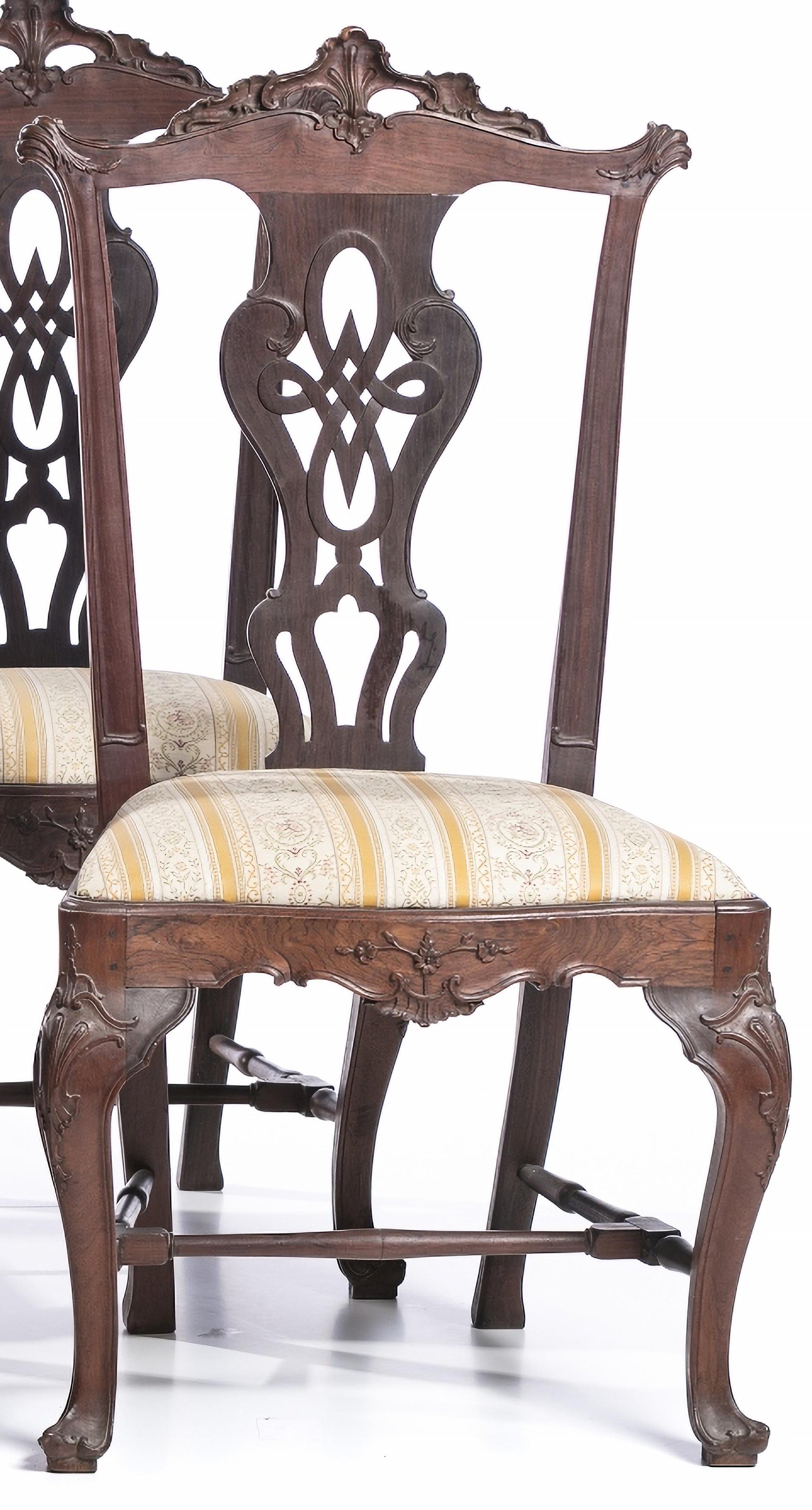 Important Set of 4 Portuguese Chairs from the 18th Century In Good Condition In Madrid, ES