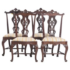 Important Set of 4 Portuguese Chairs from the 18th Century