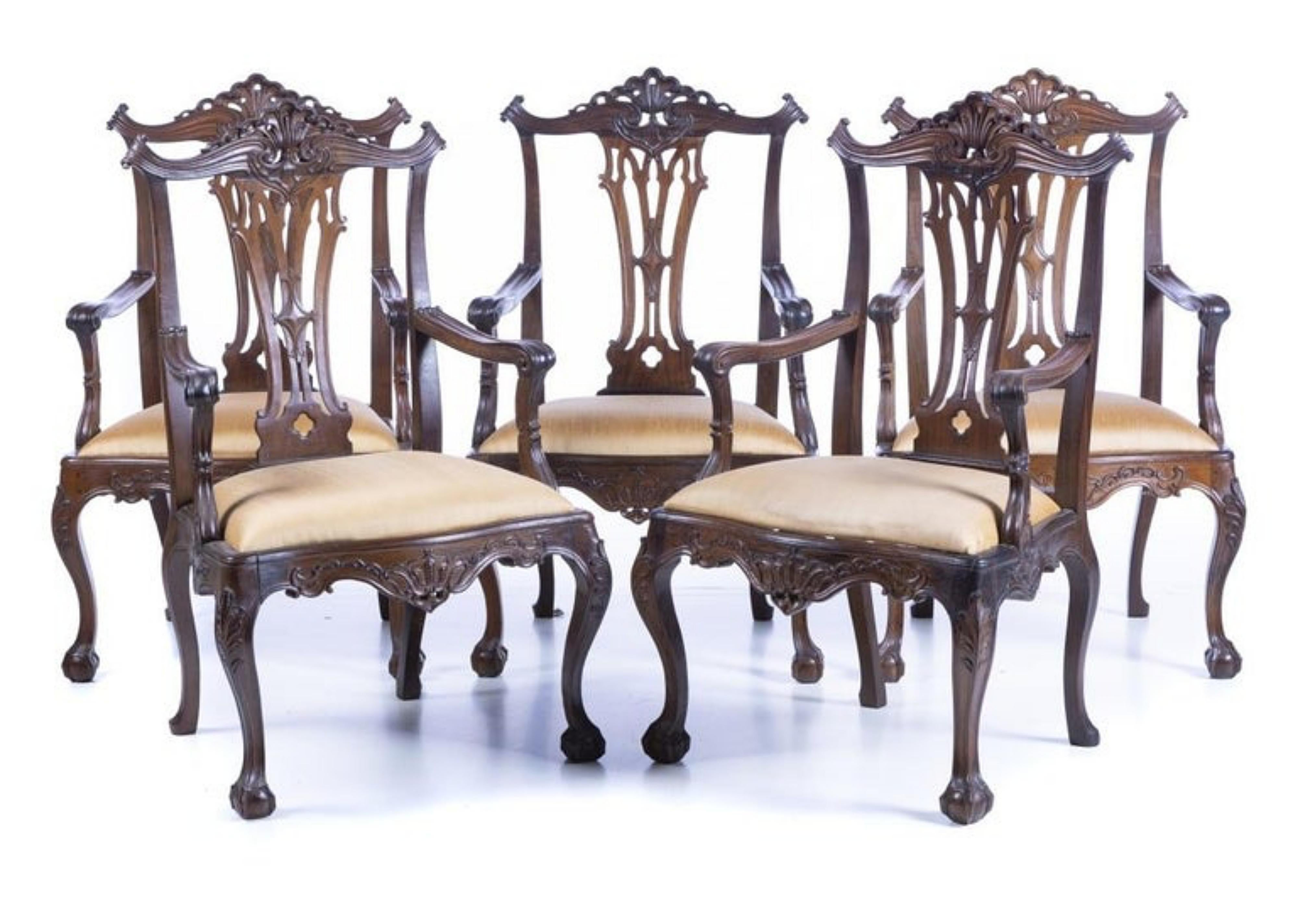 18th Century and Earlier Important Set of 5 Portuguese Armchairs 18th Century For Sale