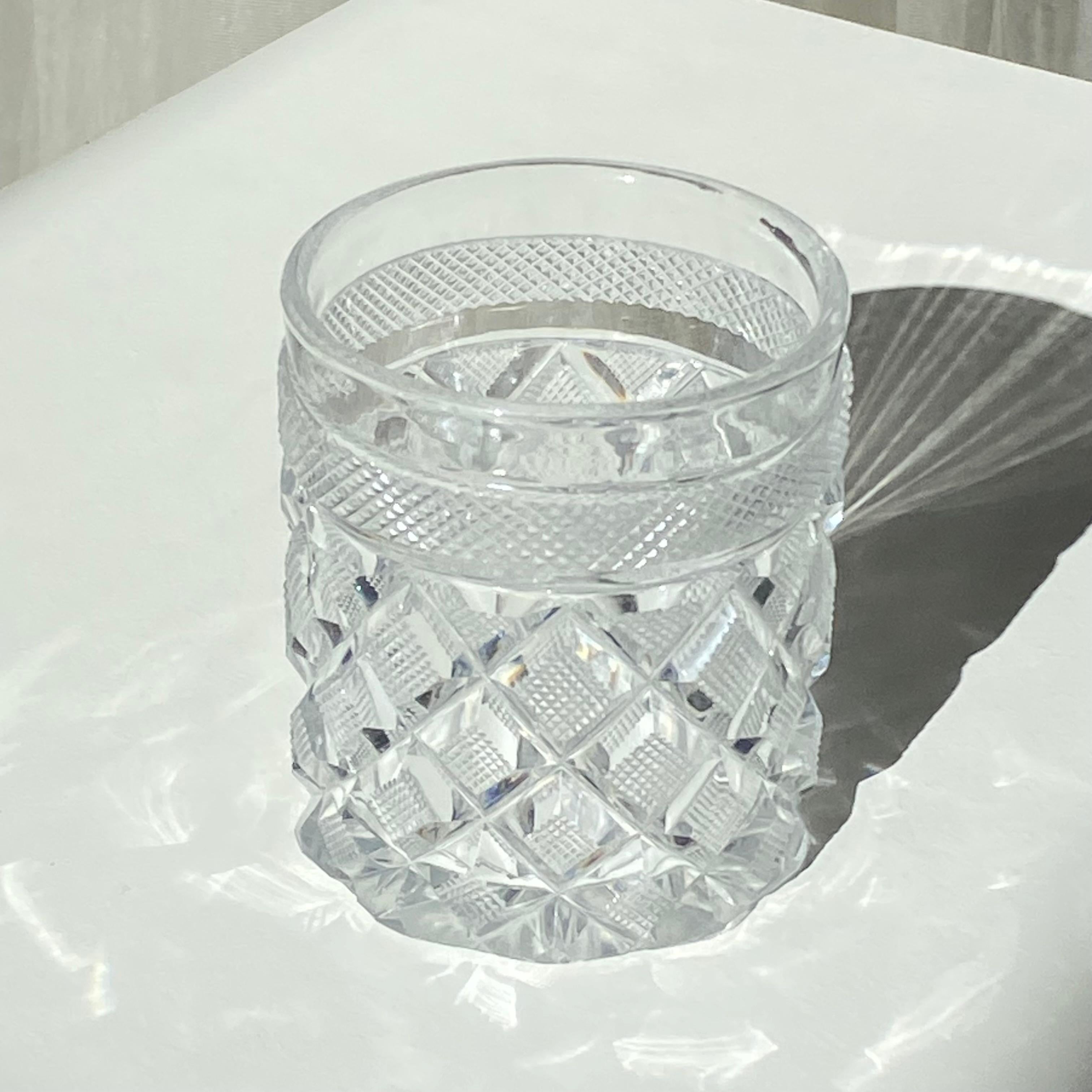 Important Set of 7 Empire Baccarat Tumbler glasses, Sainte Anne in Voneche 1810. For Sale 3