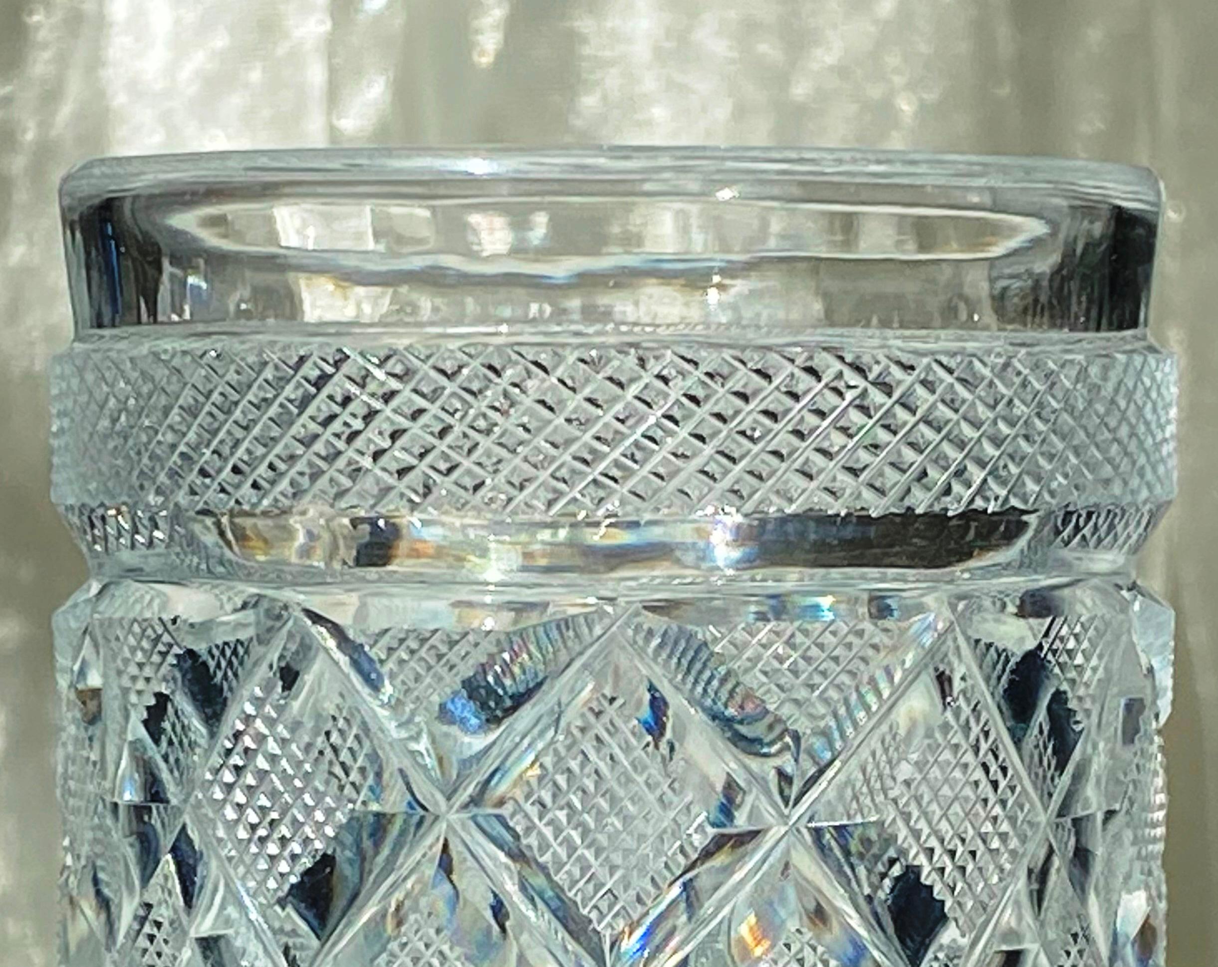 Important Set of 7 Empire Baccarat Tumbler glasses, Sainte Anne in Voneche 1810. For Sale 7