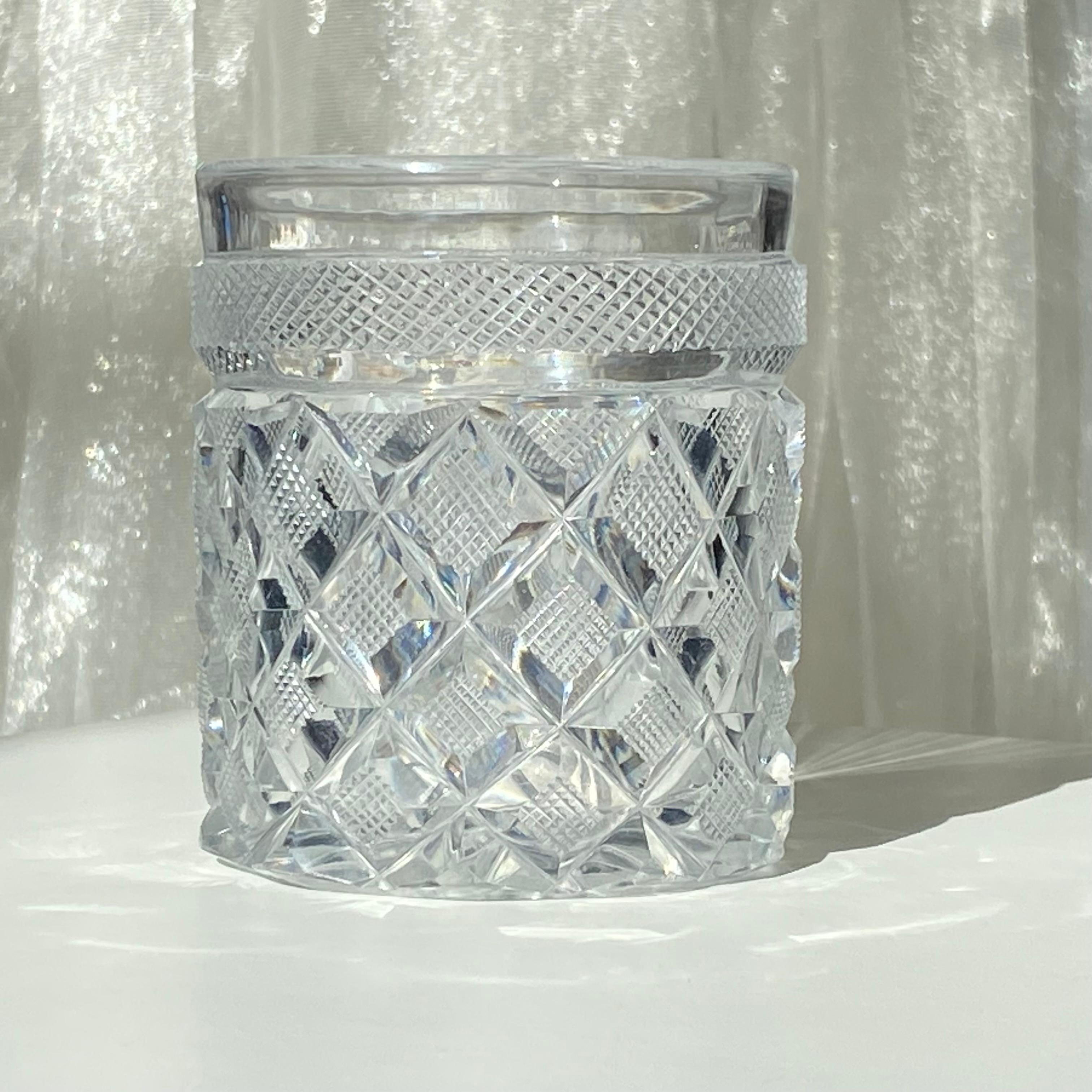 Belgian Important Set of 7 Empire Baccarat Tumbler glasses, Sainte Anne in Voneche 1810. For Sale