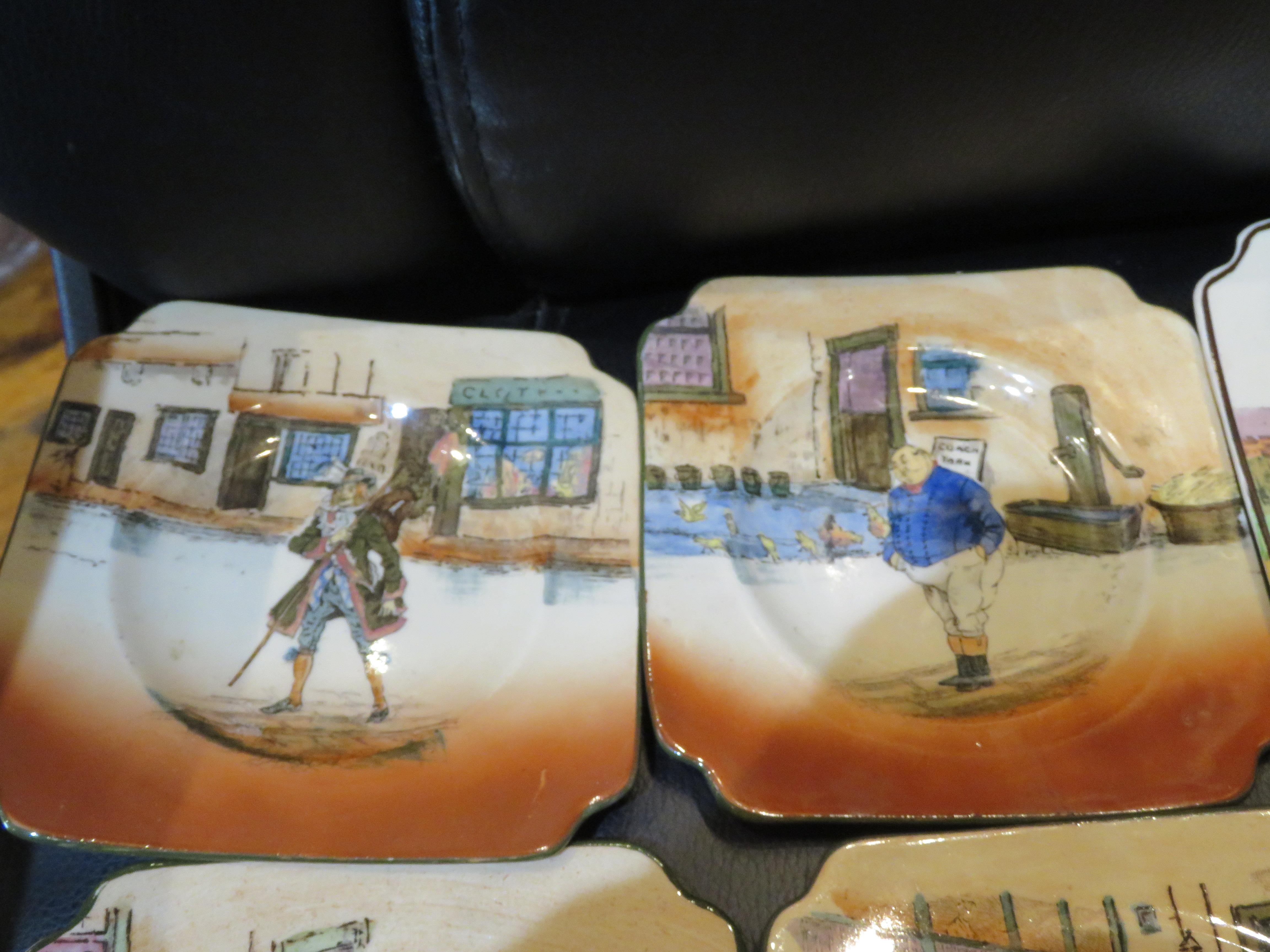 English Important Set of 8 Original Royal Doulton England Painted Porcelain Dish Plates For Sale