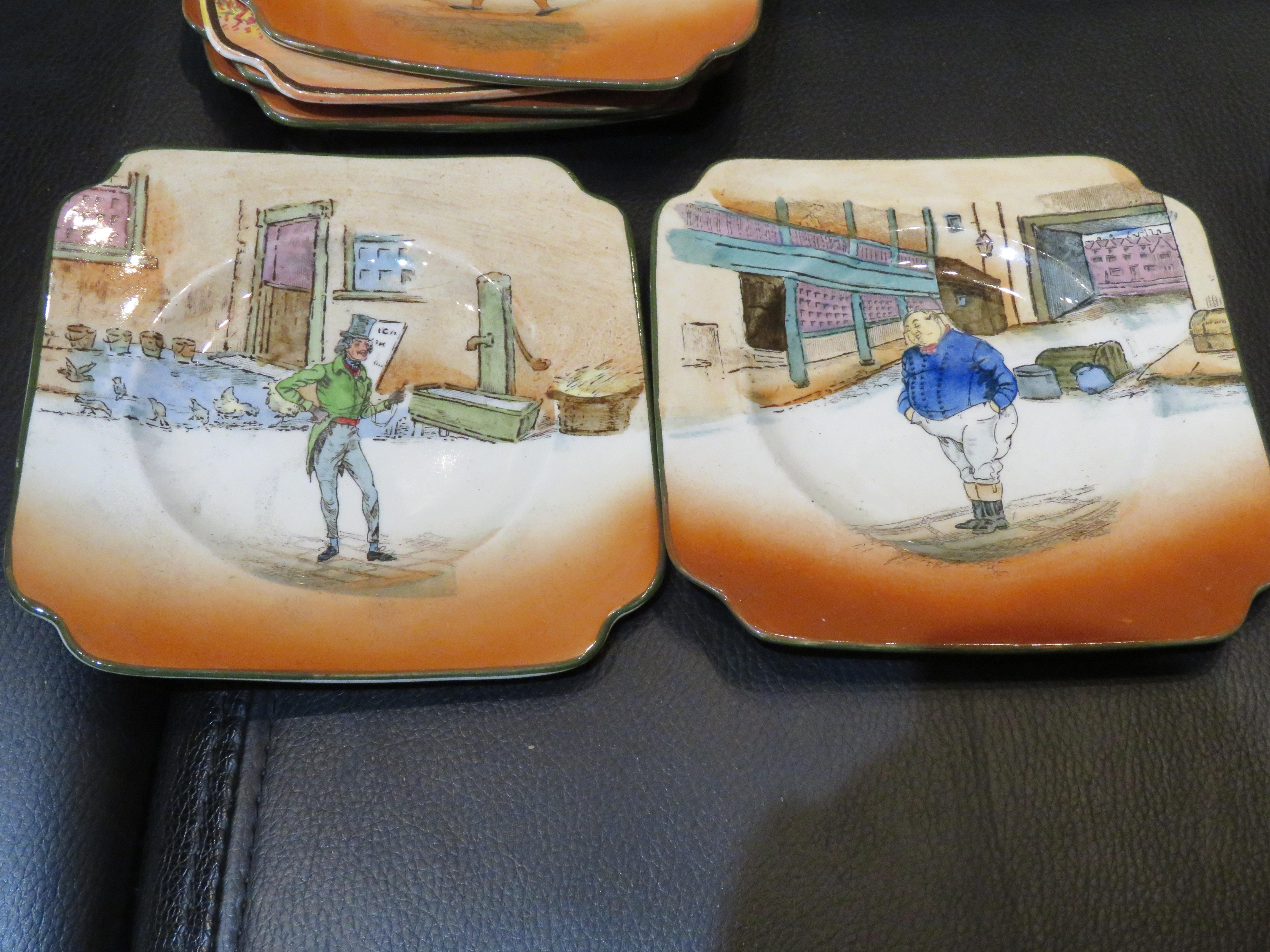 20th Century Important Set of 8 Original Royal Doulton England Painted Porcelain Dish Plates For Sale