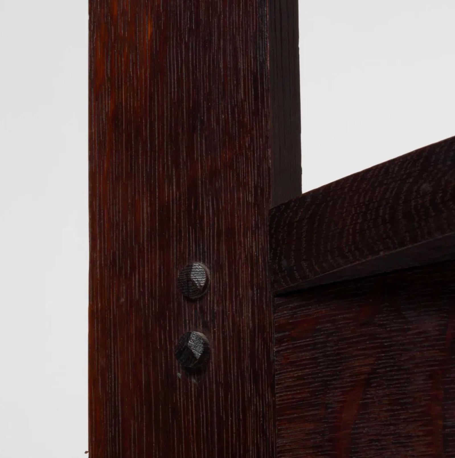 Importante set di poltrone in Oak Oak di Charles Rohlfs firmate e datate 1903 in vendita 1