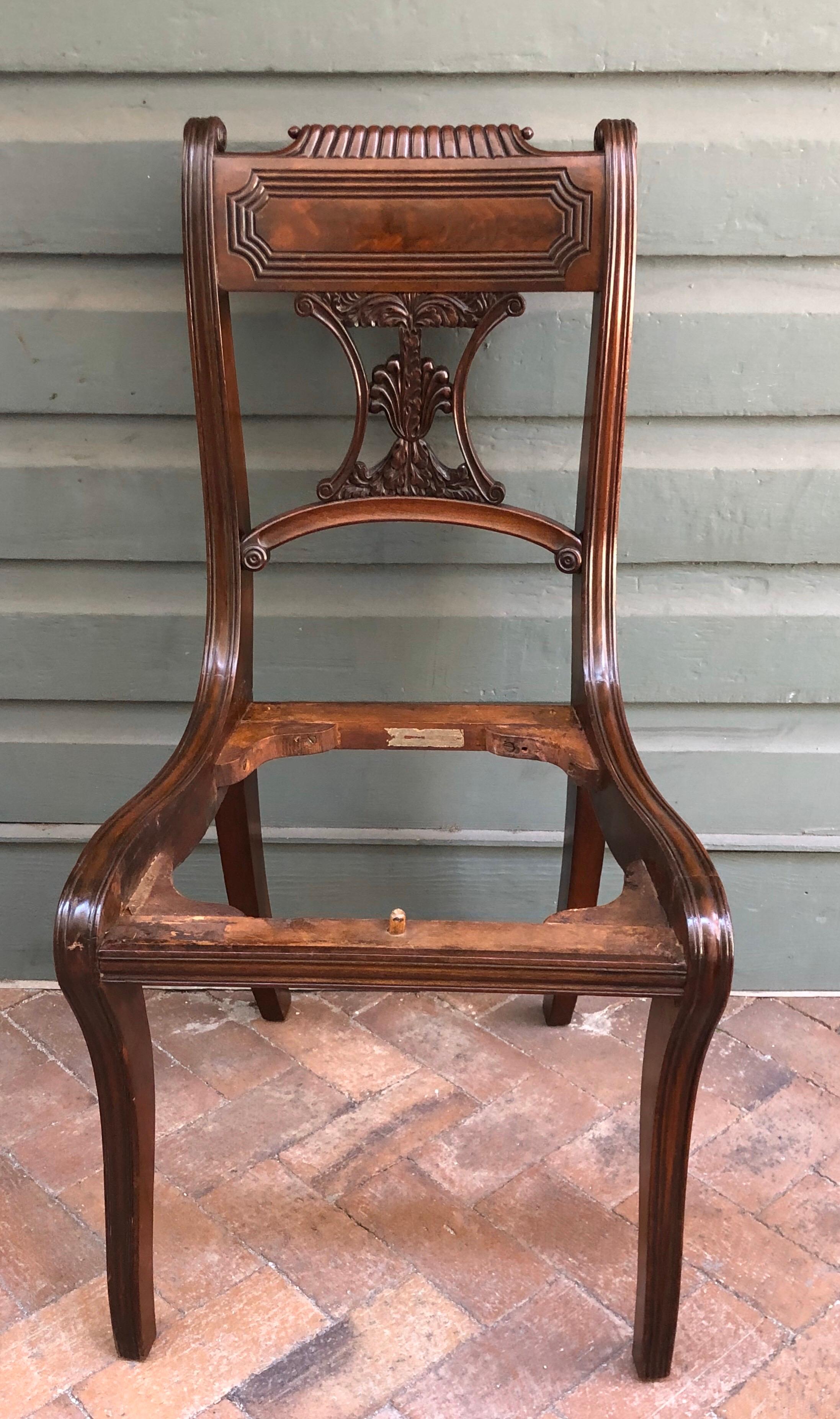 Important Set of Eight Regency Period Mahogany Dining Chairs, Early 19th Century For Sale 6