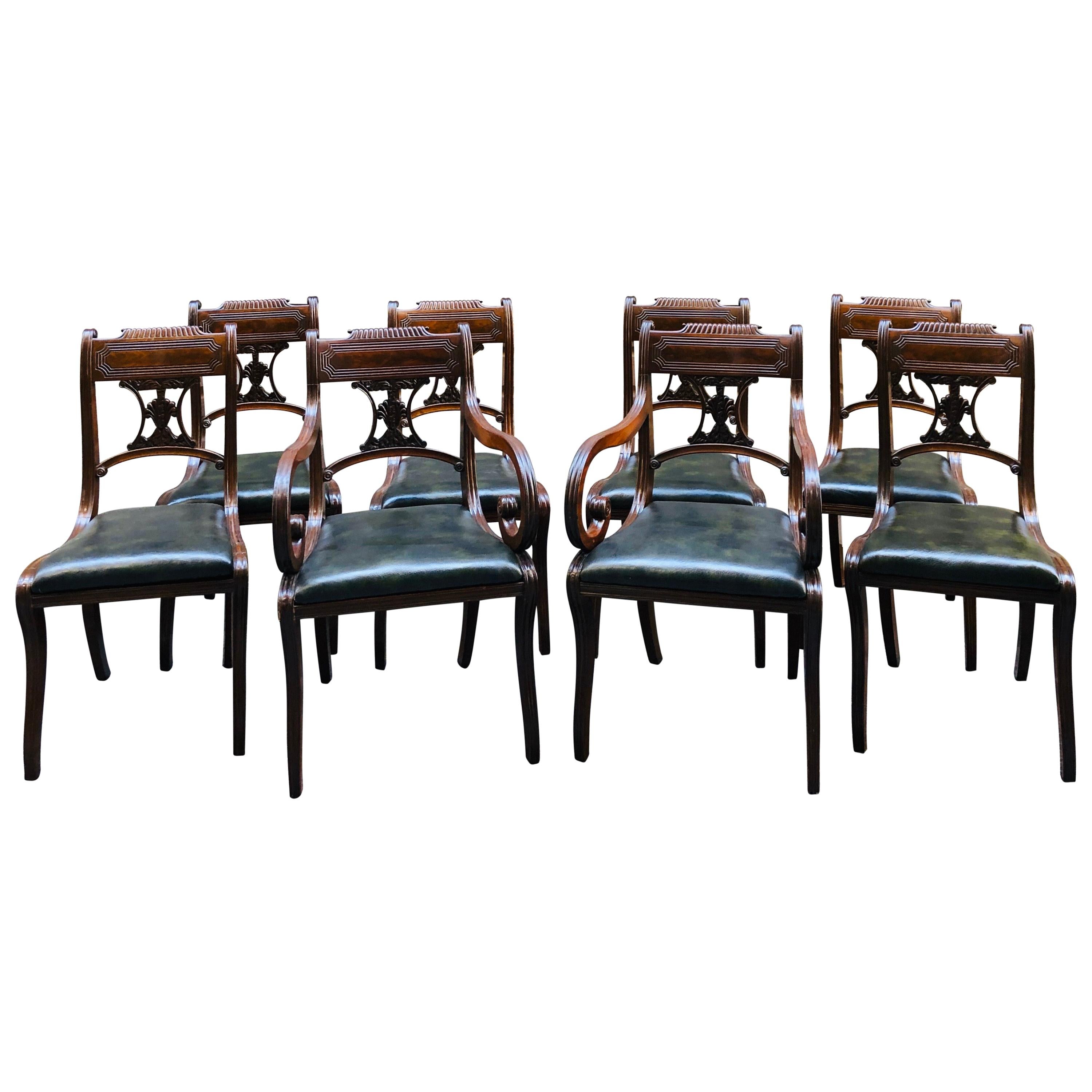Important Set of Eight Regency Period Mahogany Dining Chairs, Early 19th Century