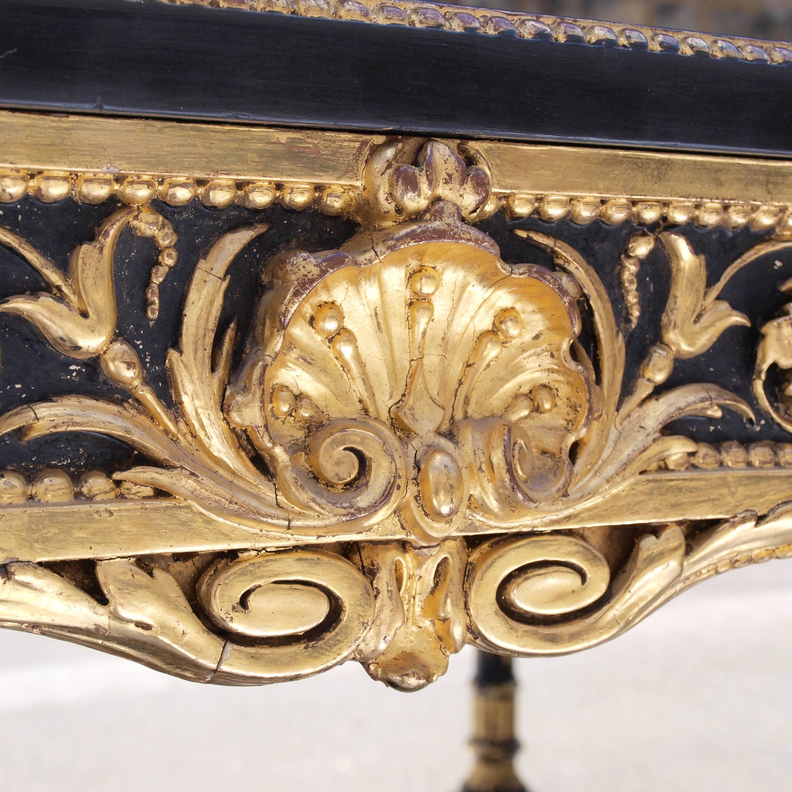 Victorian Ebonized Mirrored and Gilt Cabinet by Charles Nosotti circa 1850