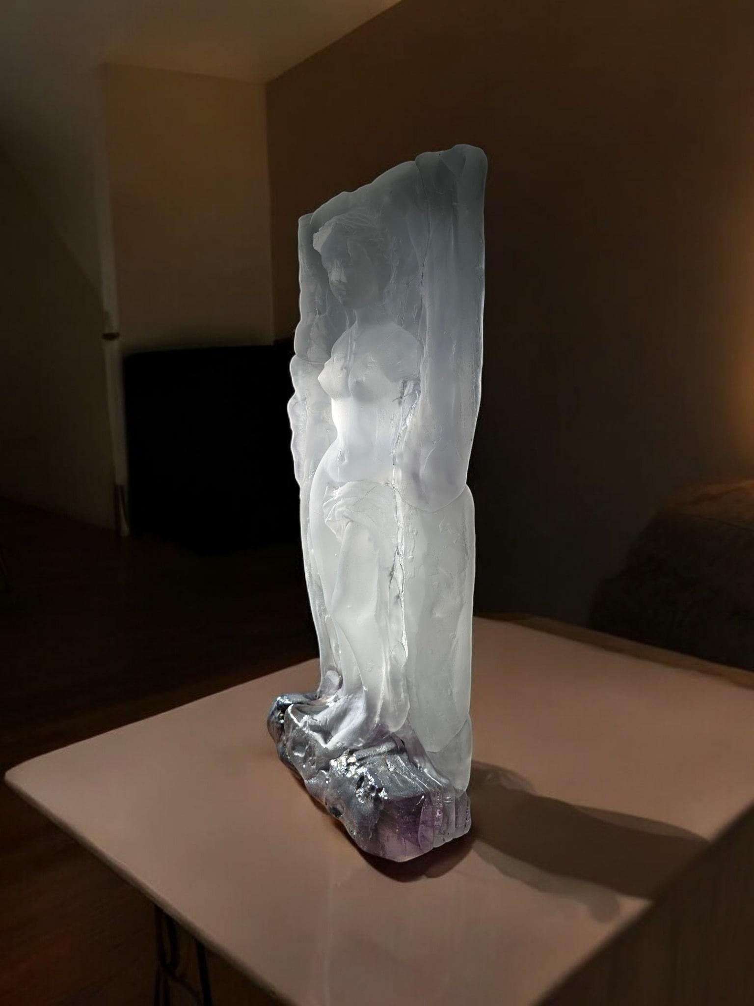 XXI secolo e contemporaneo Importante scultura in vetro firmata da Jean Claude Novaro - Venere in vendita