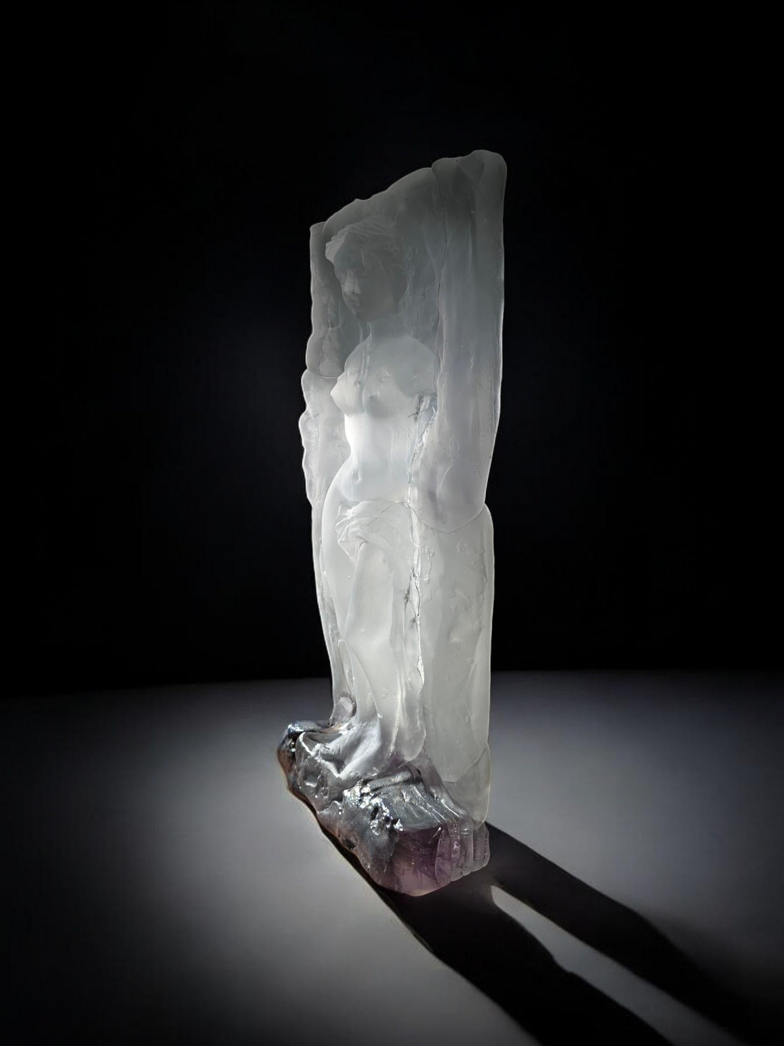 Vetro artistico Importante scultura in vetro firmata da Jean Claude Novaro - Venere in vendita