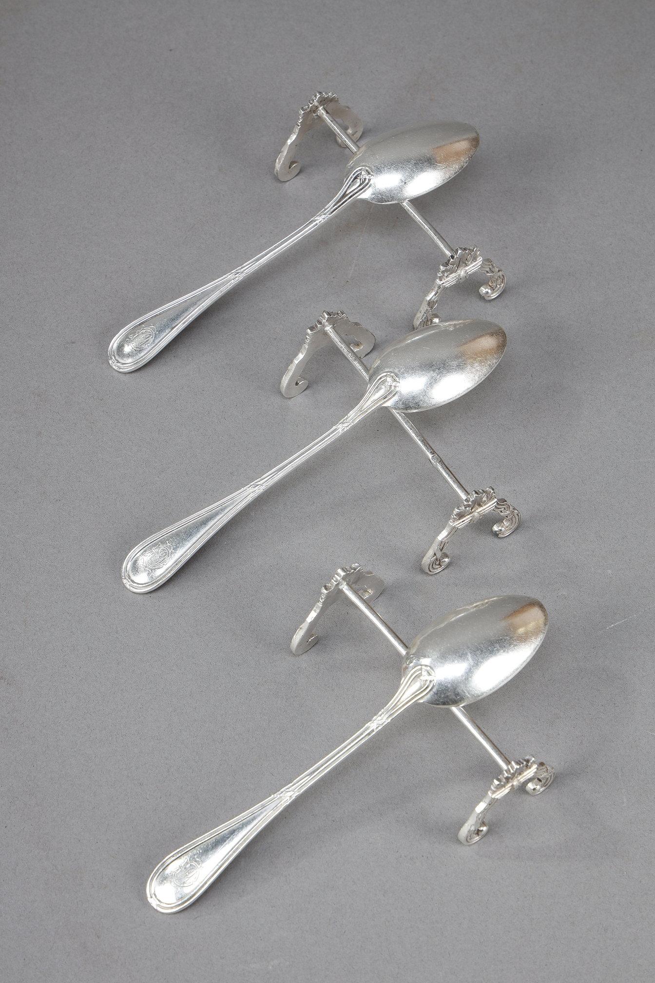 Importante cubertería de plata en su estuche original, Tétard Frères en venta 7