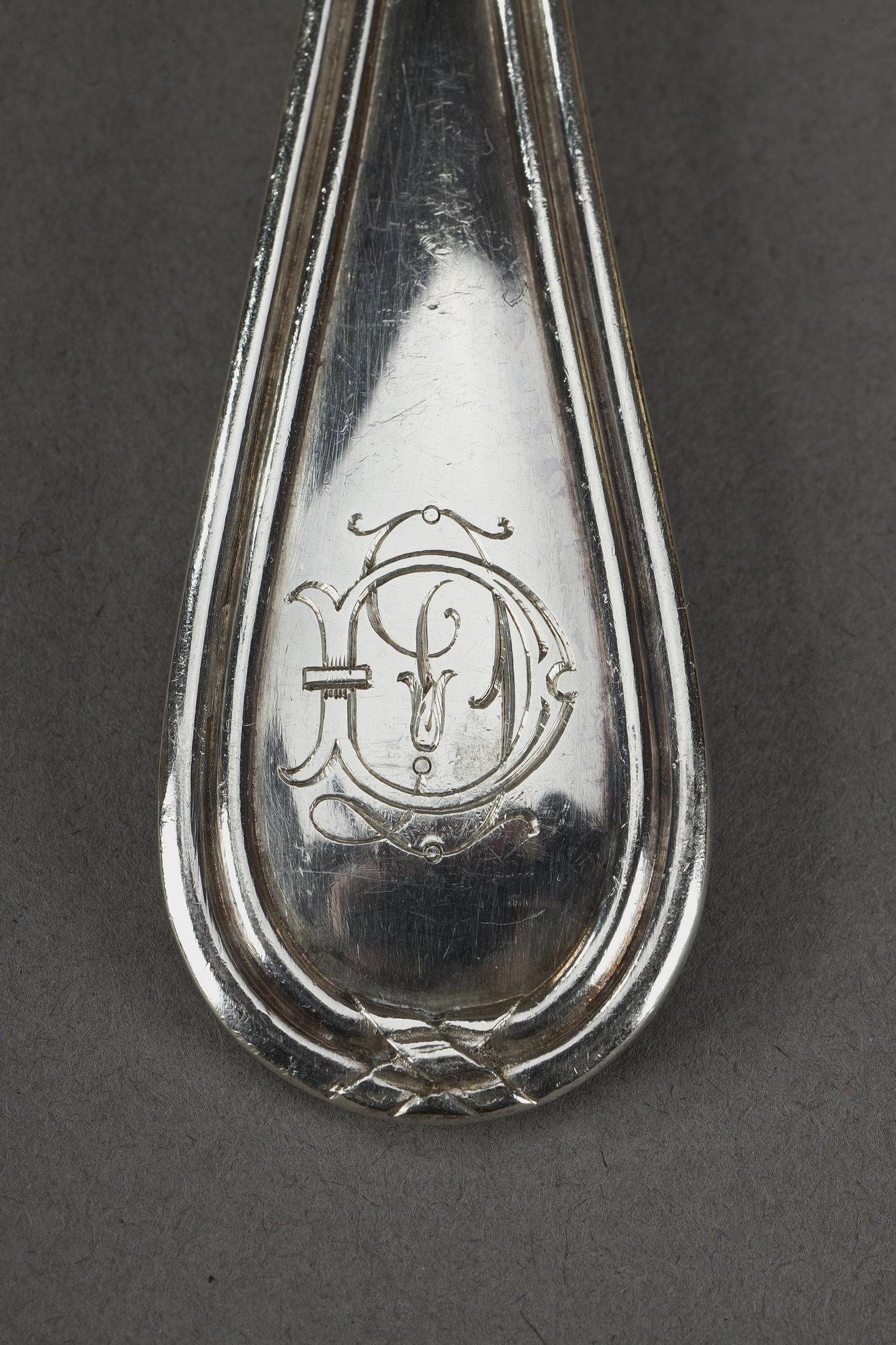 Importante cubertería de plata en su estuche original, Tétard Frères en venta 13