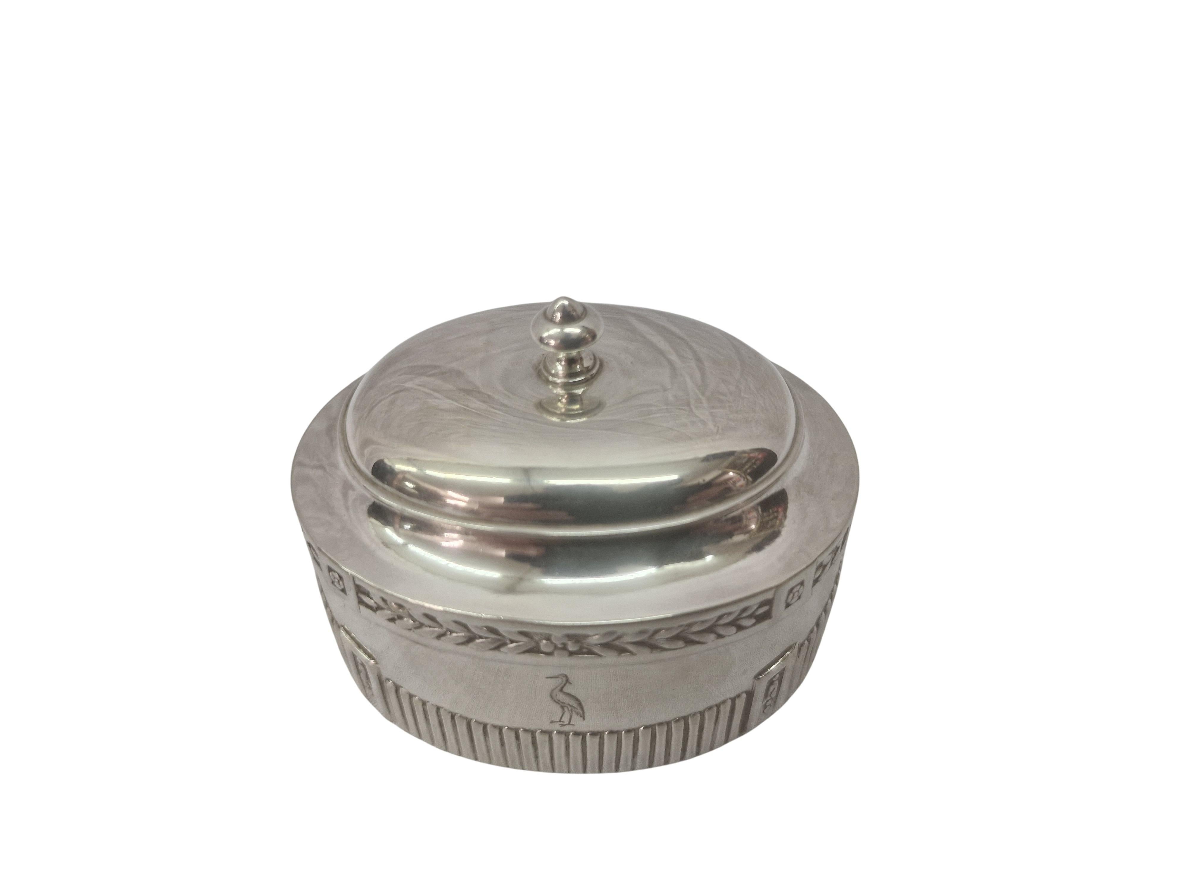 Jugendstil Important silver lidded box, hallmark Eugen Marcus, Art Nouveau 1915 Germany For Sale
