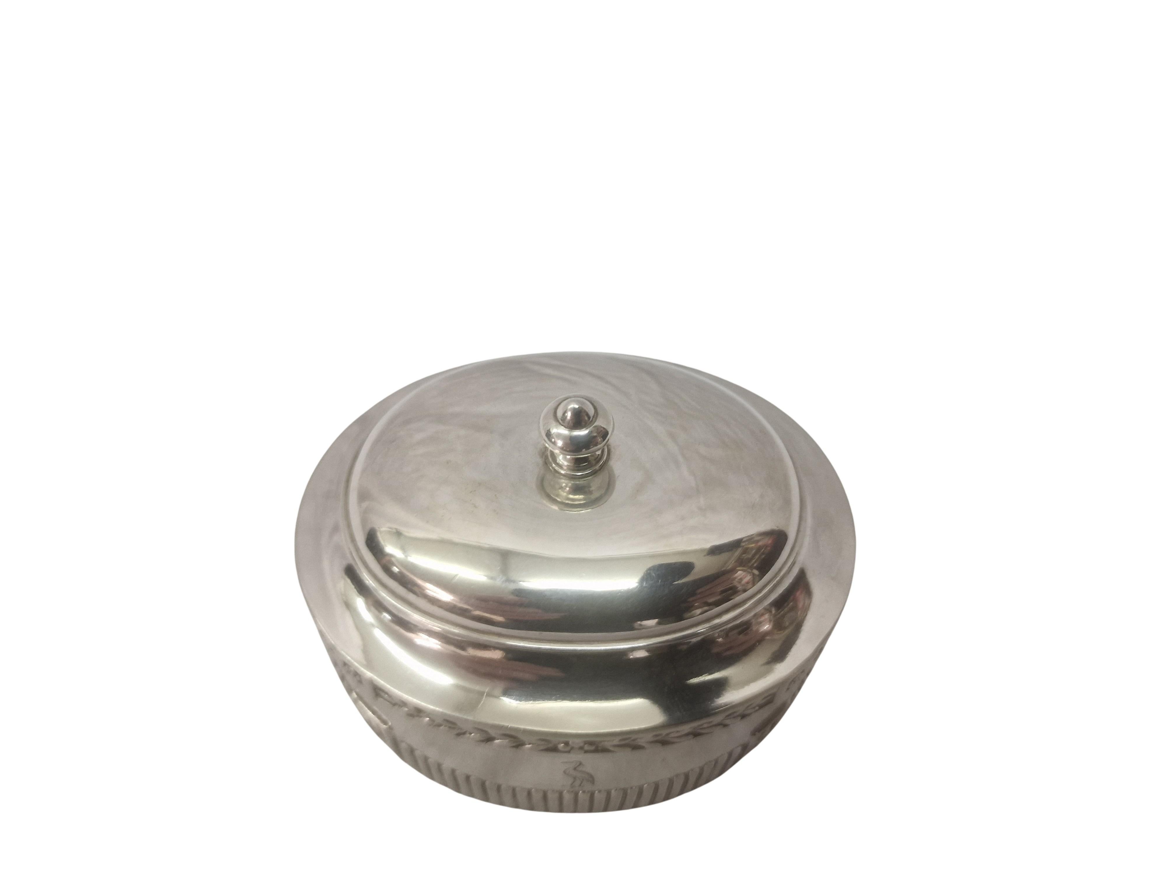 Silver Important silver lidded box, hallmark Eugen Marcus, Art Nouveau 1915 Germany For Sale