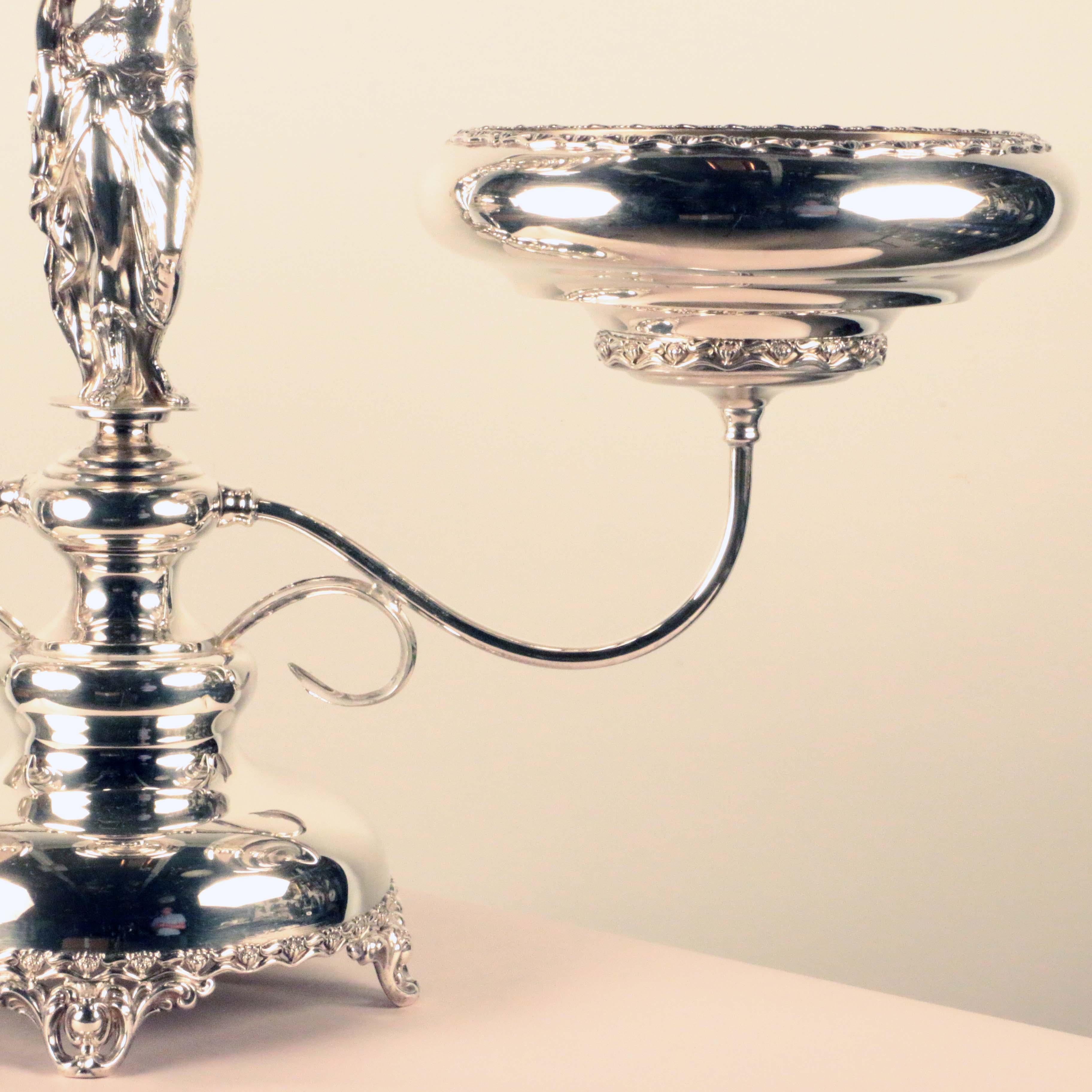 Victorian Important Silver Plated Figural Epergne