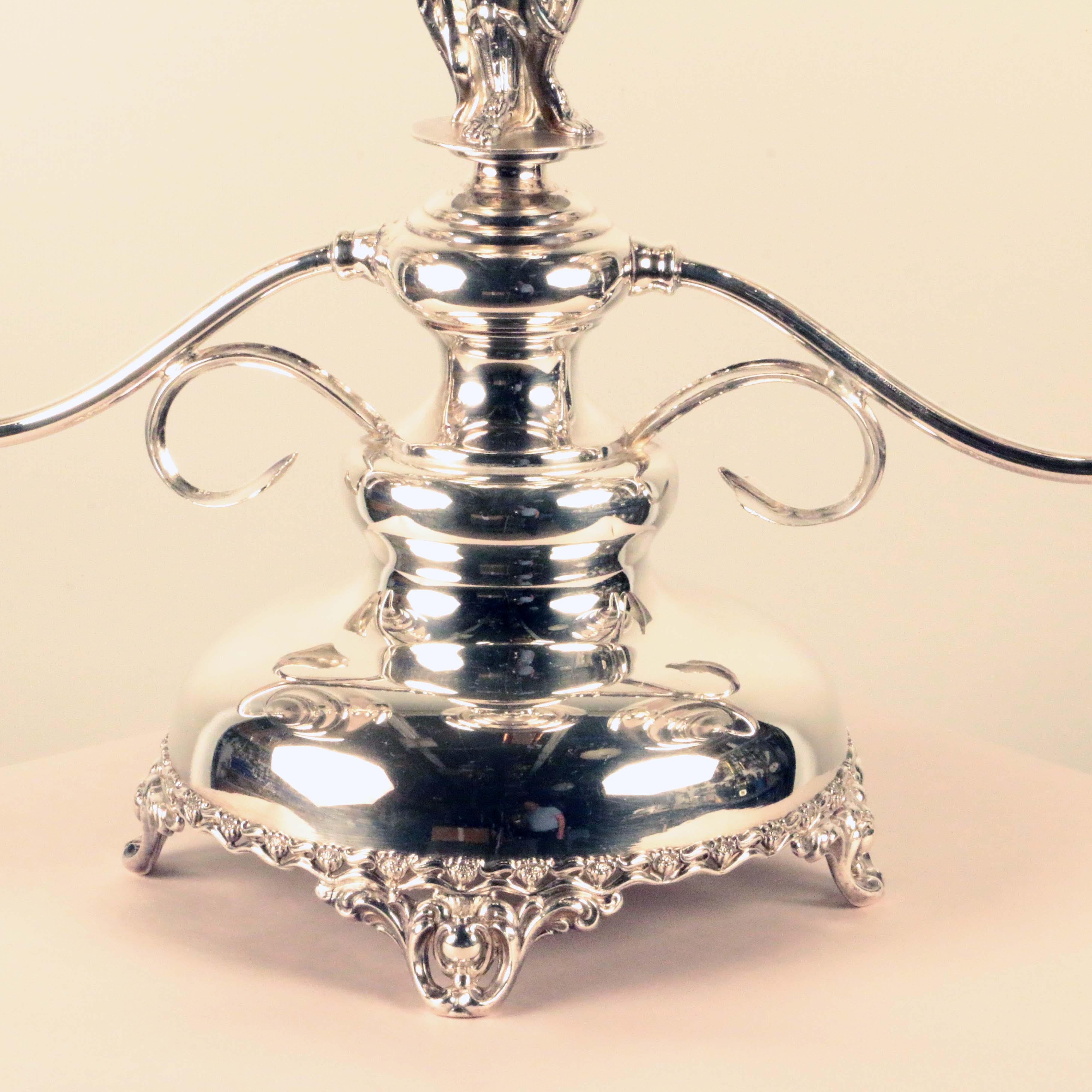Canadian Important Silver Plated Figural Epergne