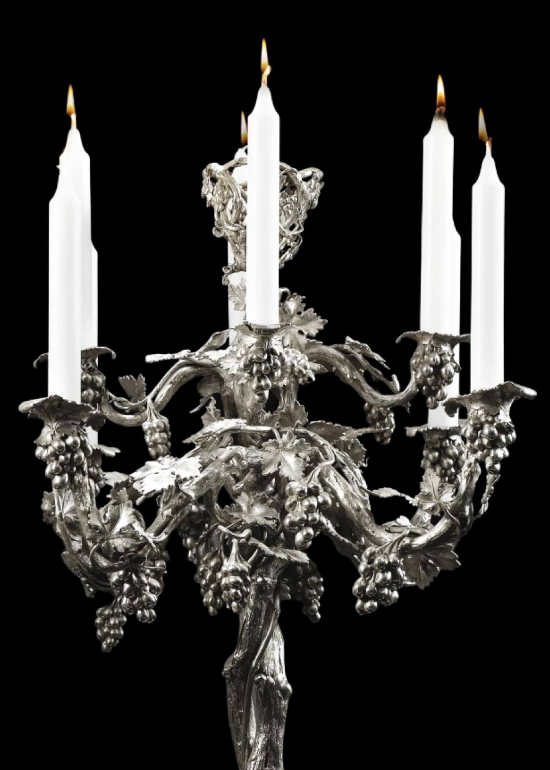 Importante tavola d'argento Friedeberg Coppia Grande Candelabro e Centrotavola in vendita 5