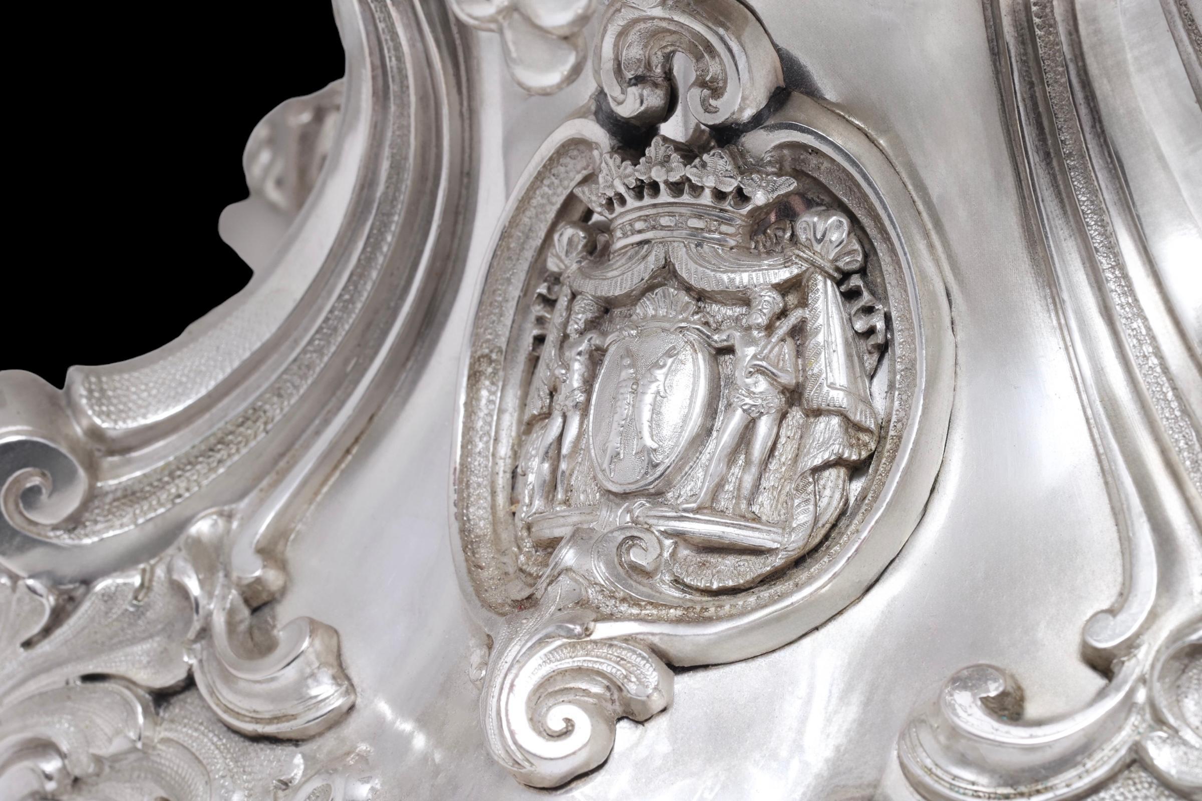 Importante tavola d'argento Friedeberg Coppia Grande Candelabro e Centrotavola in vendita 14