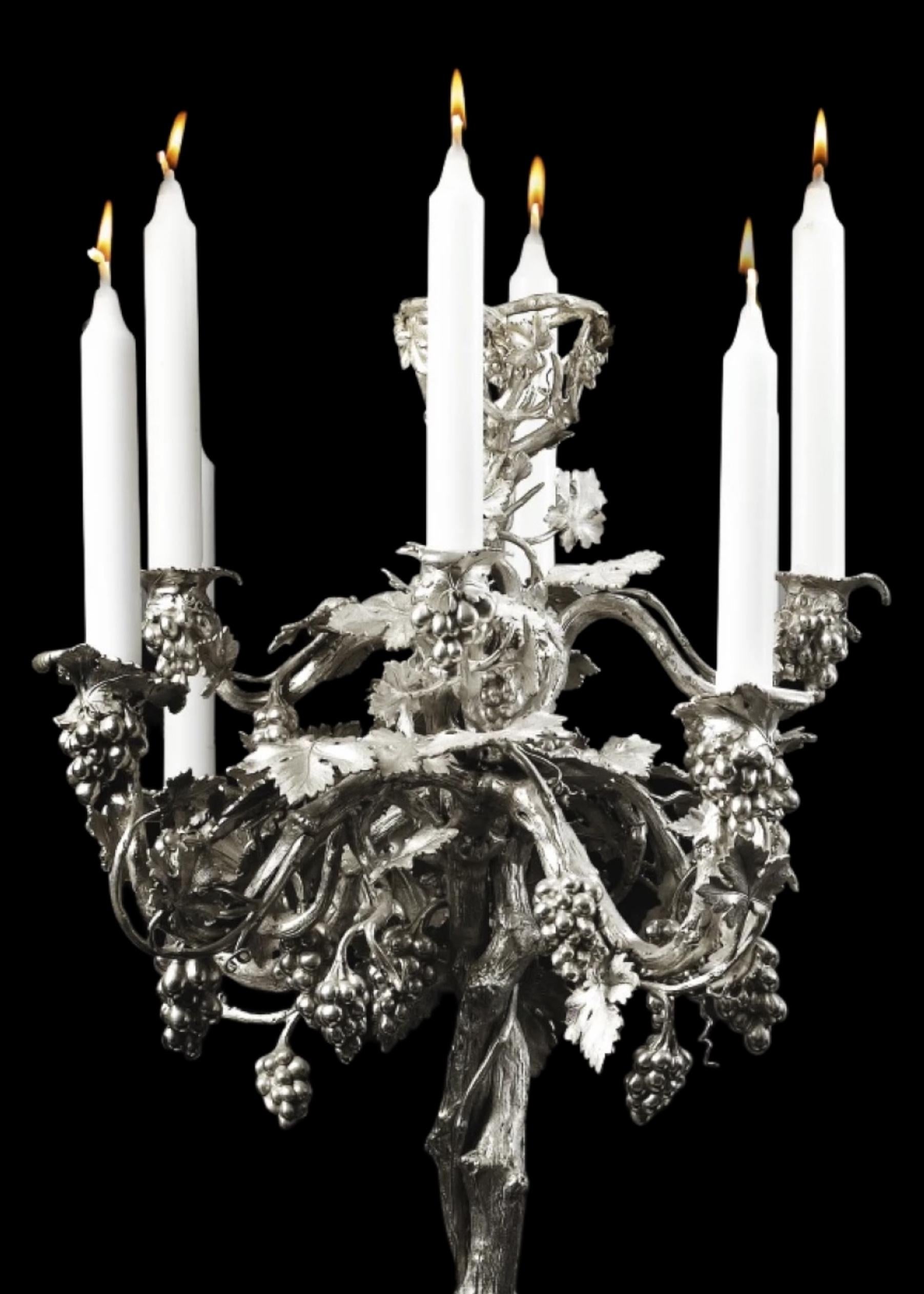 Importante tavola d'argento Friedeberg Coppia Grande Candelabro e Centrotavola In condizioni ottime in vendita a Antwerp, BE