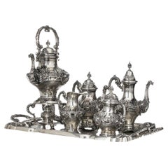 Important Silver Tea and Coffee Service Portuguese, End 19th Century